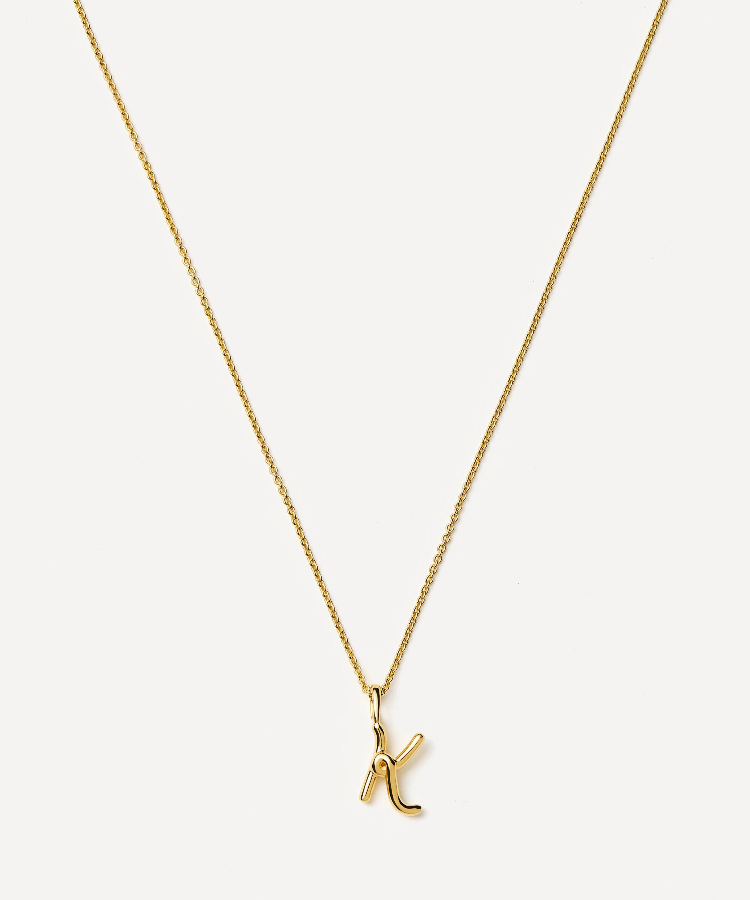 Missoma 18ct Gold-plated Vermeil Silver Curly Molten Mini K Initial Pendant Necklace