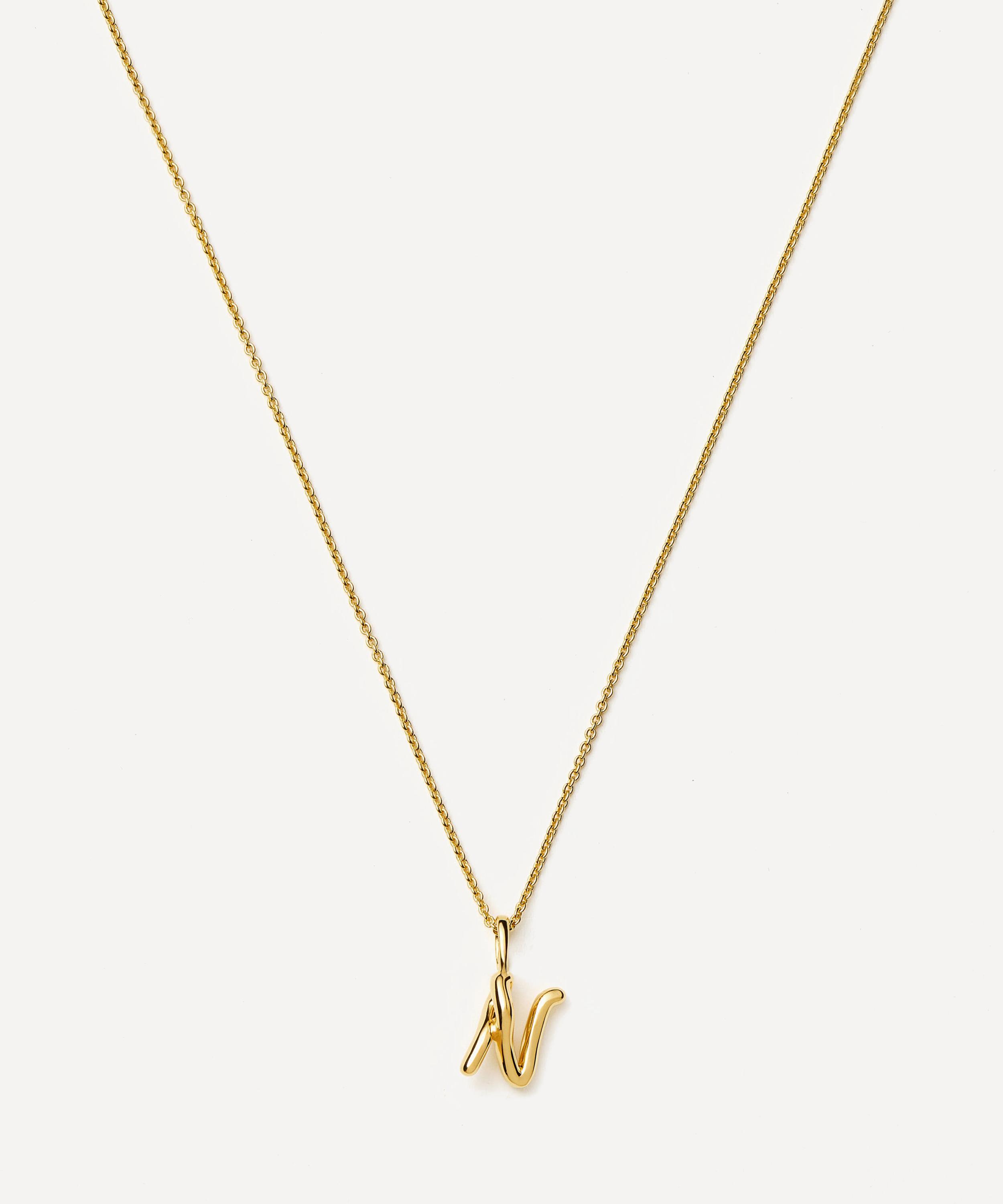 Missoma 18ct Gold-plated Vermeil Silver Curly Molten Mini N Initial Pendant Necklace