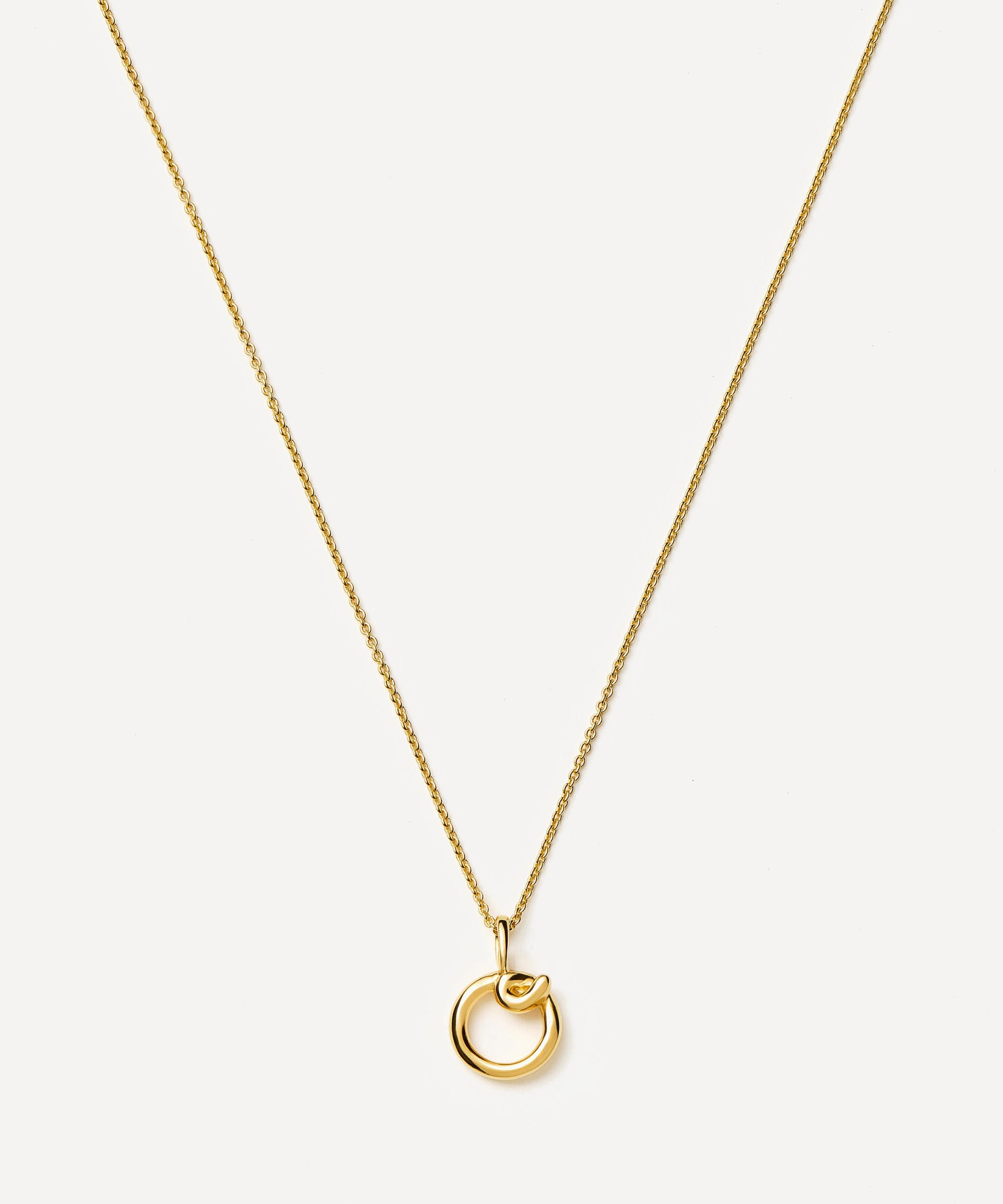 Missoma 18ct Gold-plated Vermeil Silver Curly Molten Mini O Initial Pendant Necklace