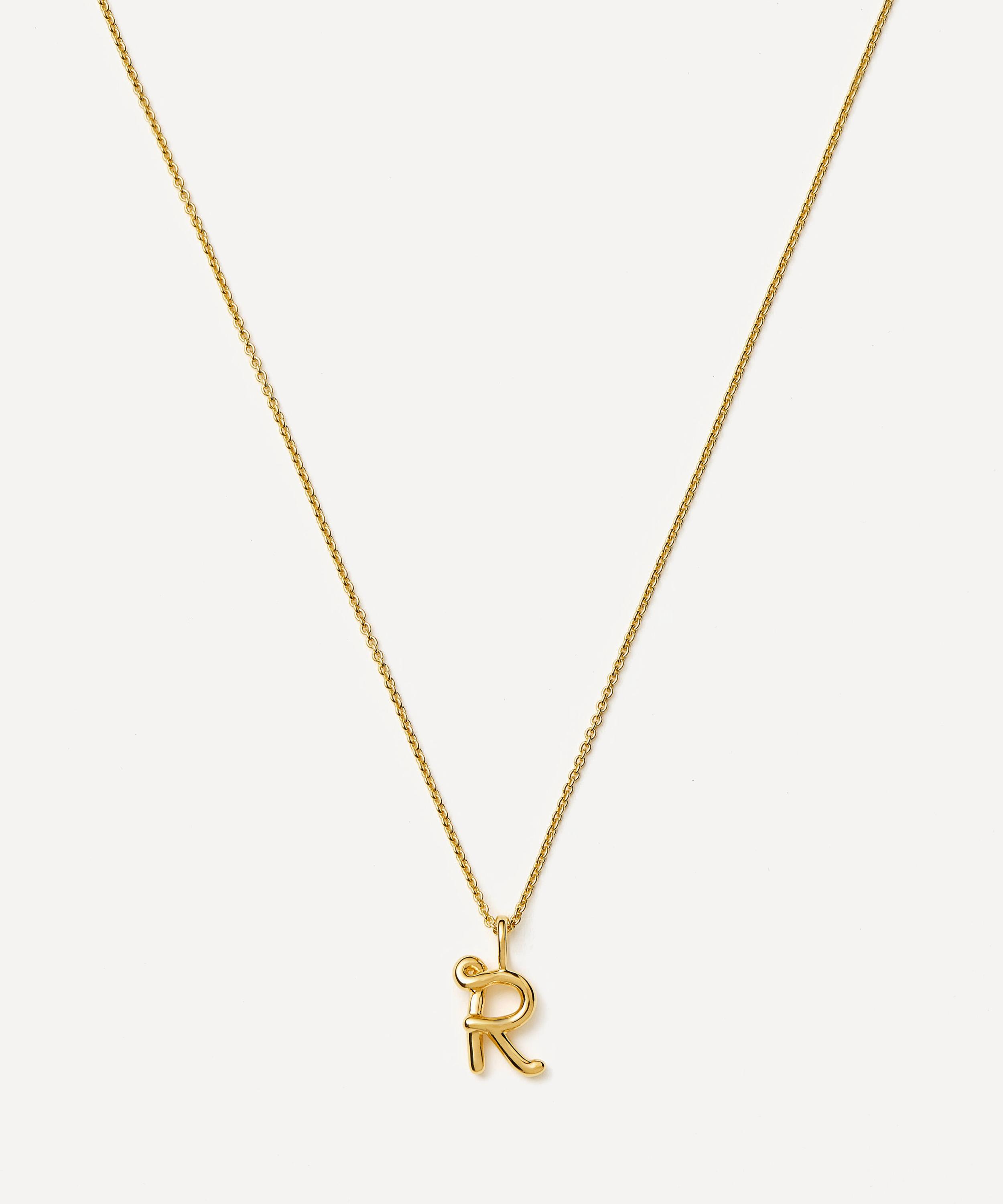 Missoma 18ct Gold-plated Vermeil Silver Curly Molten Mini R Initial Pendant Necklace