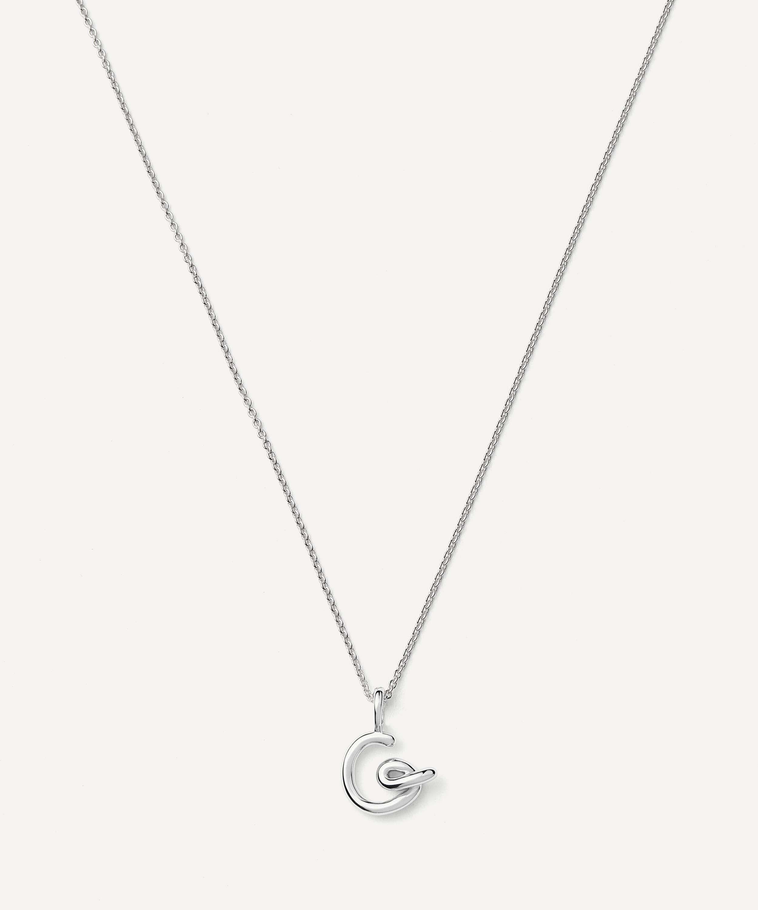 Missoma Sterling Silver Curly Molten Mini G Initial Pendant Necklace