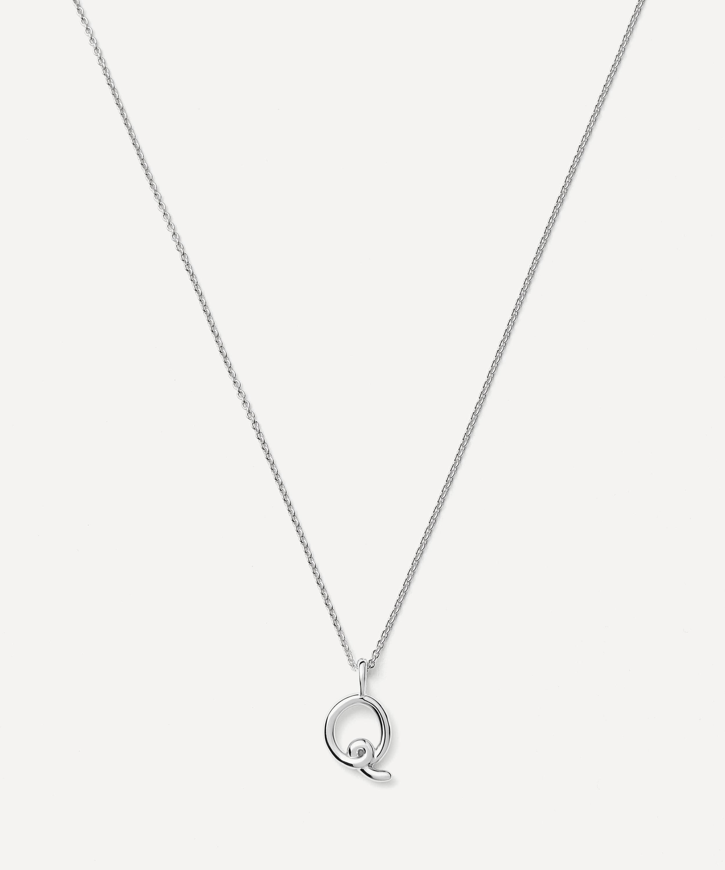 Missoma Sterling Silver Curly Molten Mini Q Initial Pendant Necklace