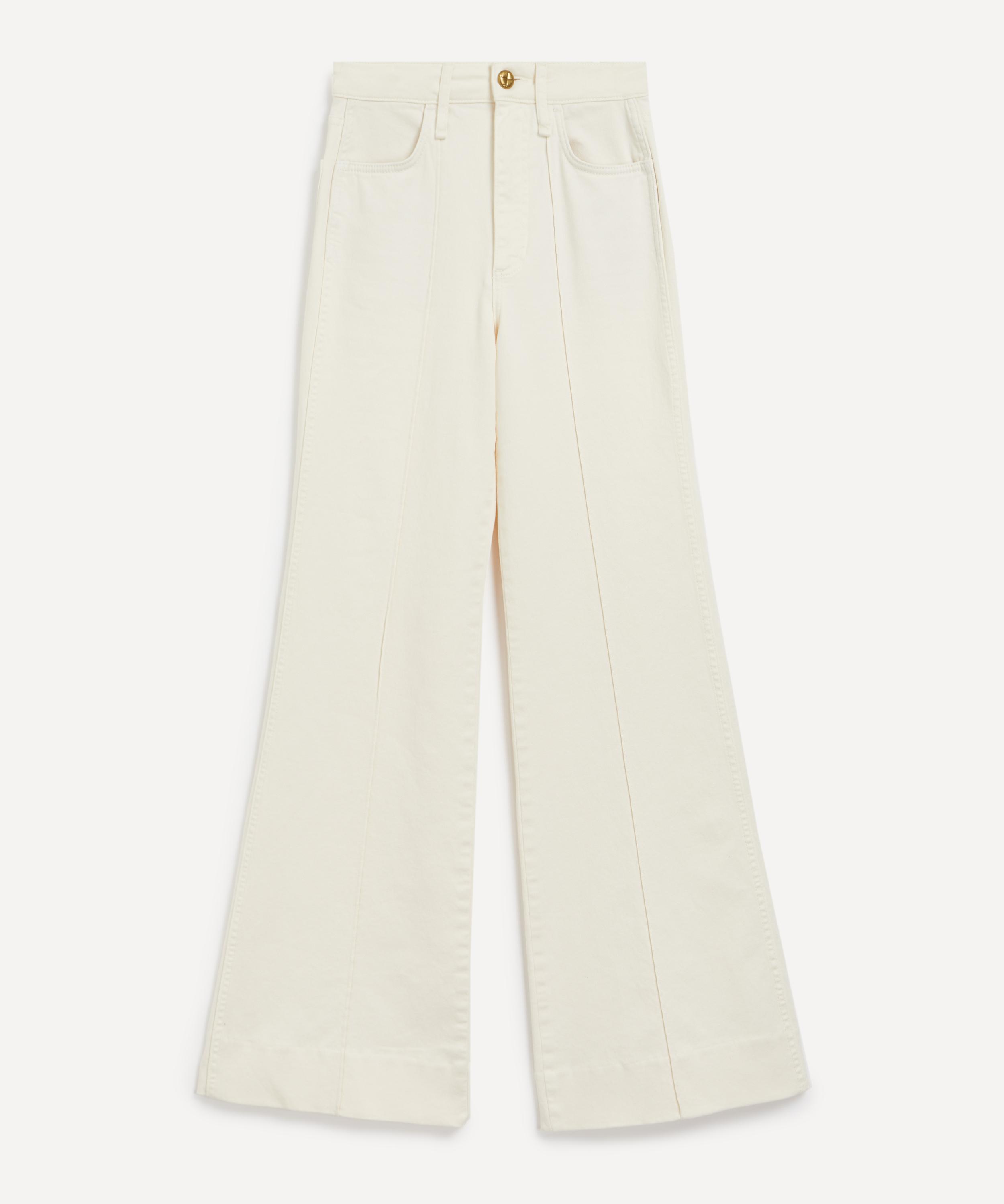 Shop Rag & Bone Women's Ecru Skylar Wide-leg Flare Jeans