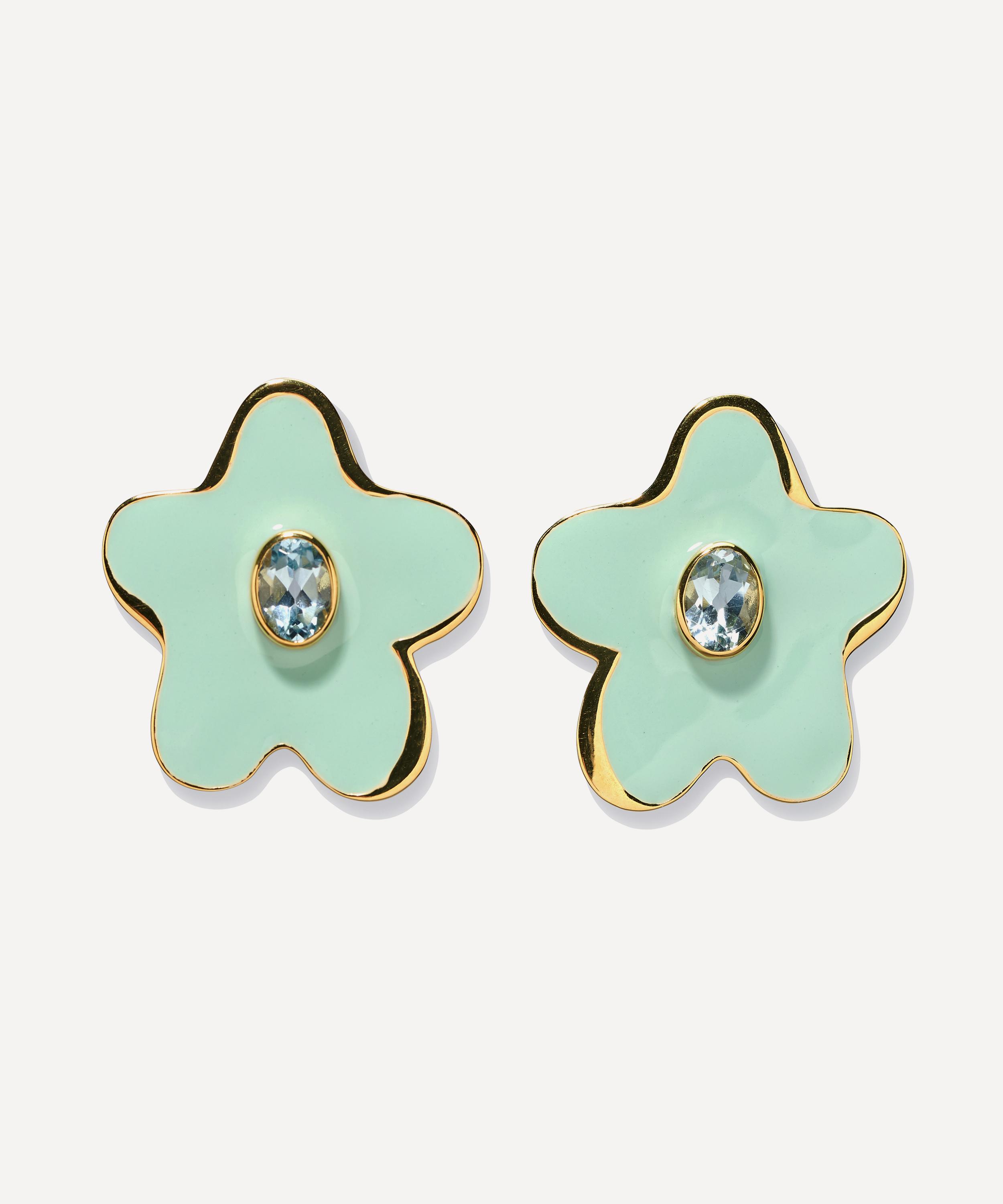 Lizzie Fortunato Gold-plated Camilo Topaz Stud Earrings
