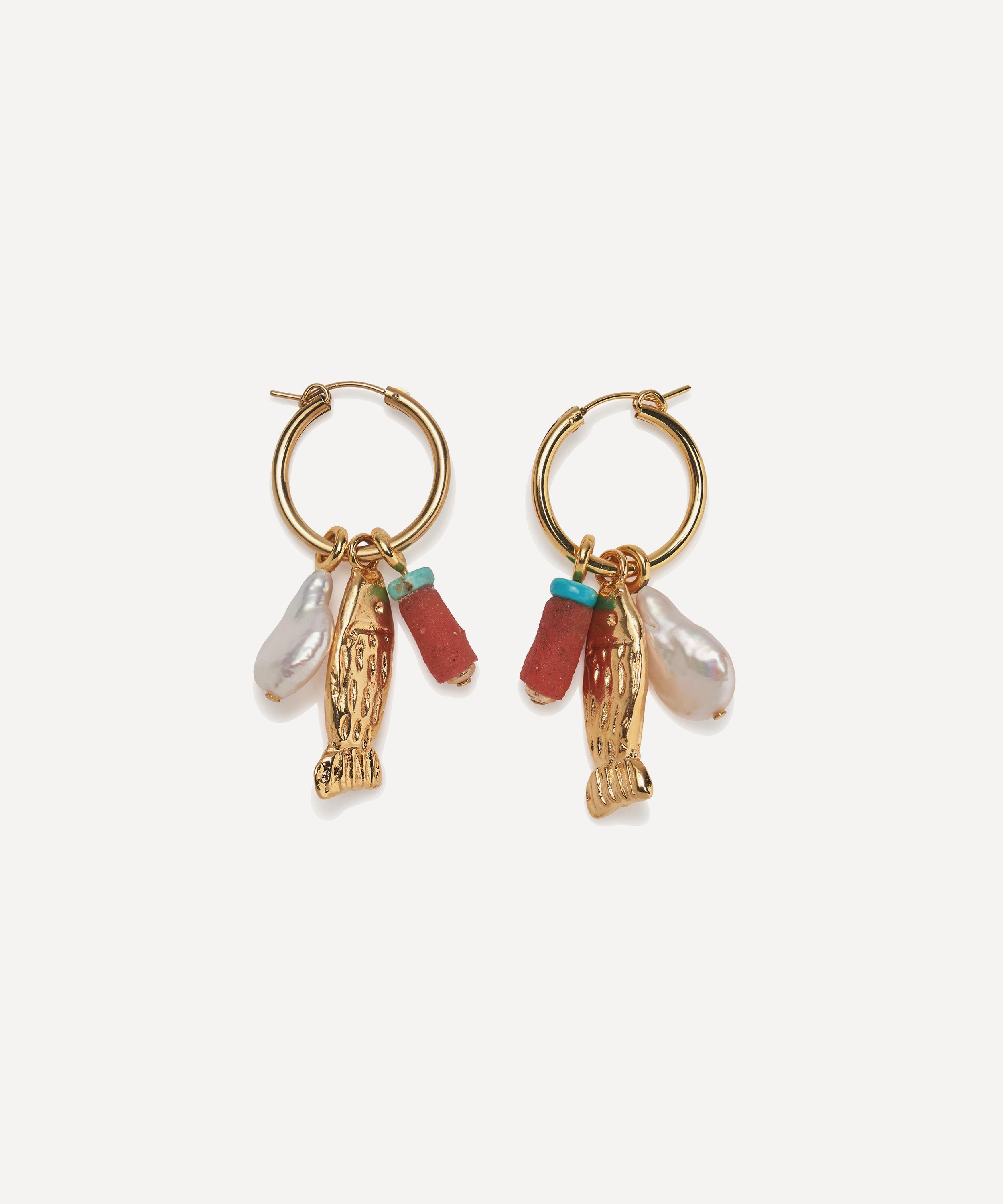 Shop Lizzie Fortunato Gold-plated Minnow Hoop Earrings