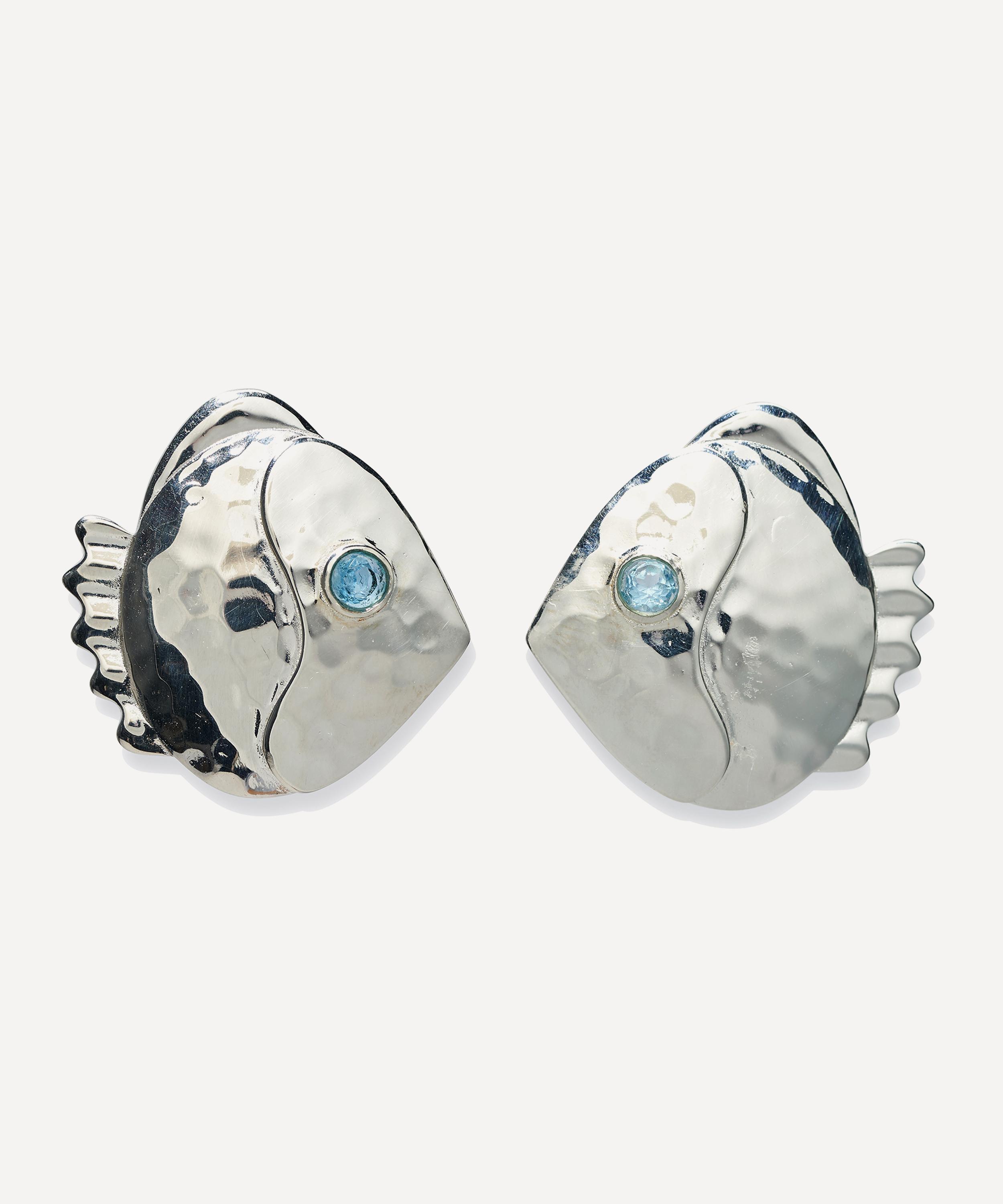 LIZZIE FORTUNATO LIZZIE FORTUNATO SILVER-PLATED MIKUNI STUD EARRINGS 
