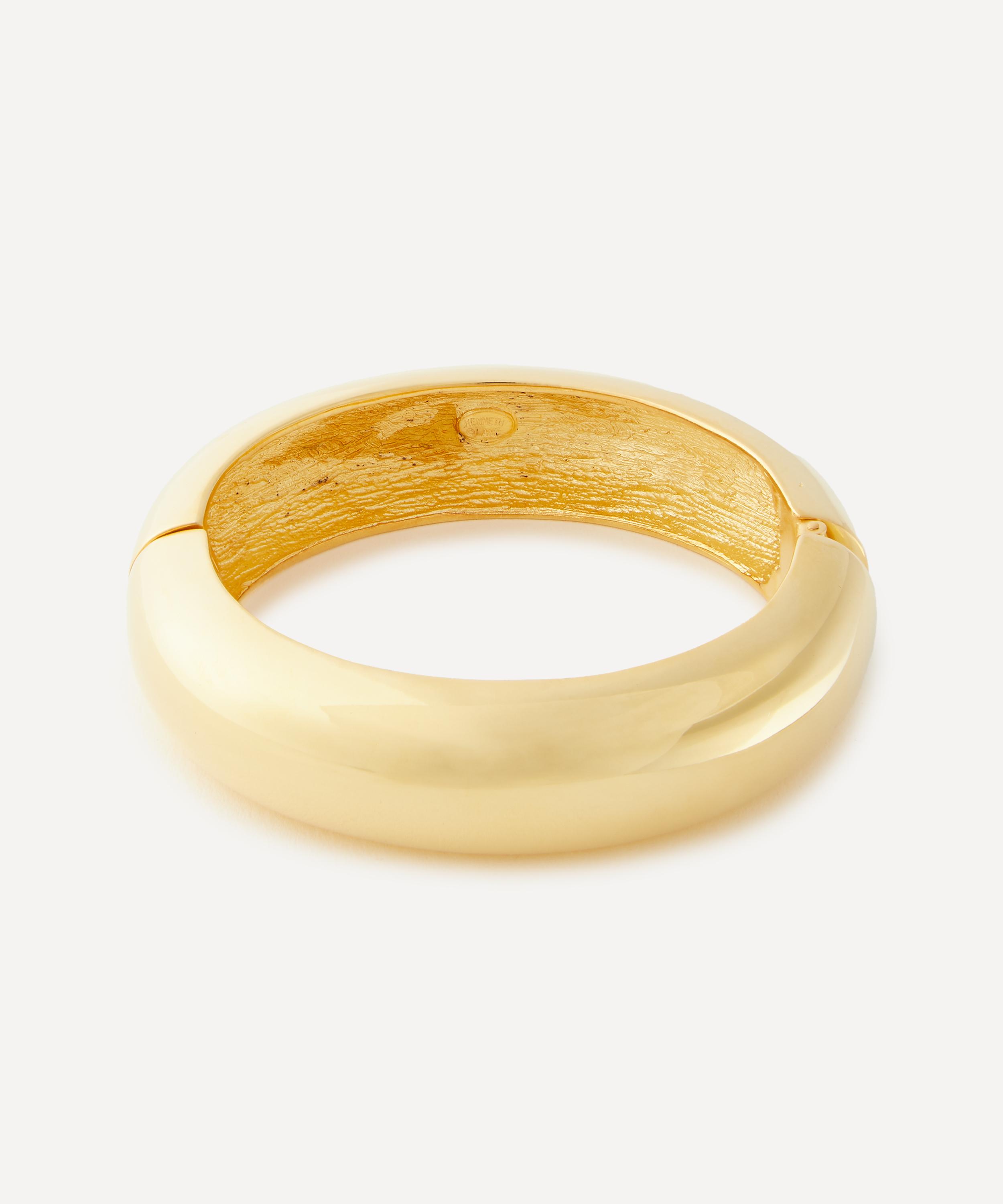 Kenneth Jay Lane Gold-plated Dome Hinge Cuff Bracelet In Gold