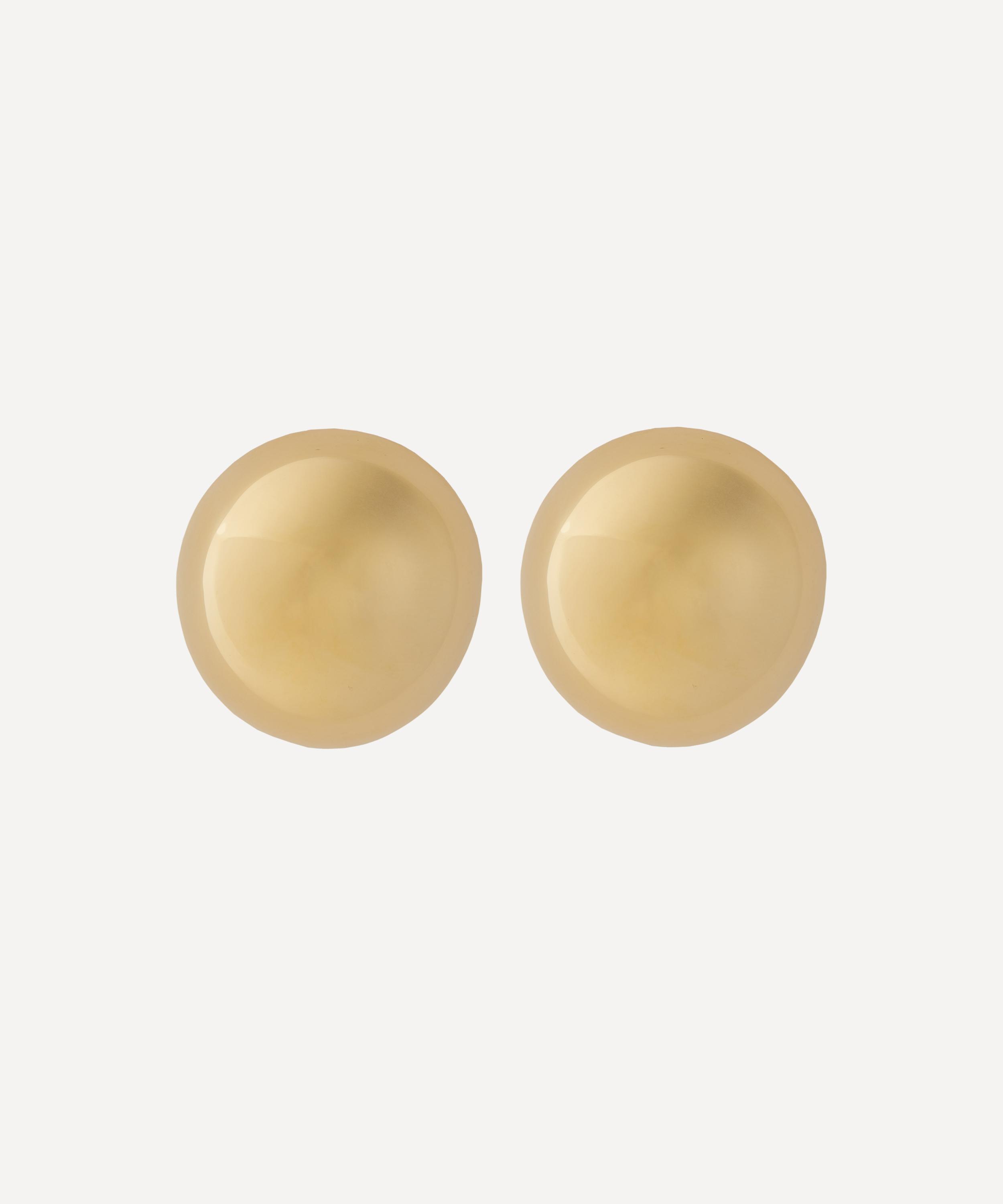 Kenneth Jay Lane Gold-plated Domed Button Clip-on Earrings In Gold