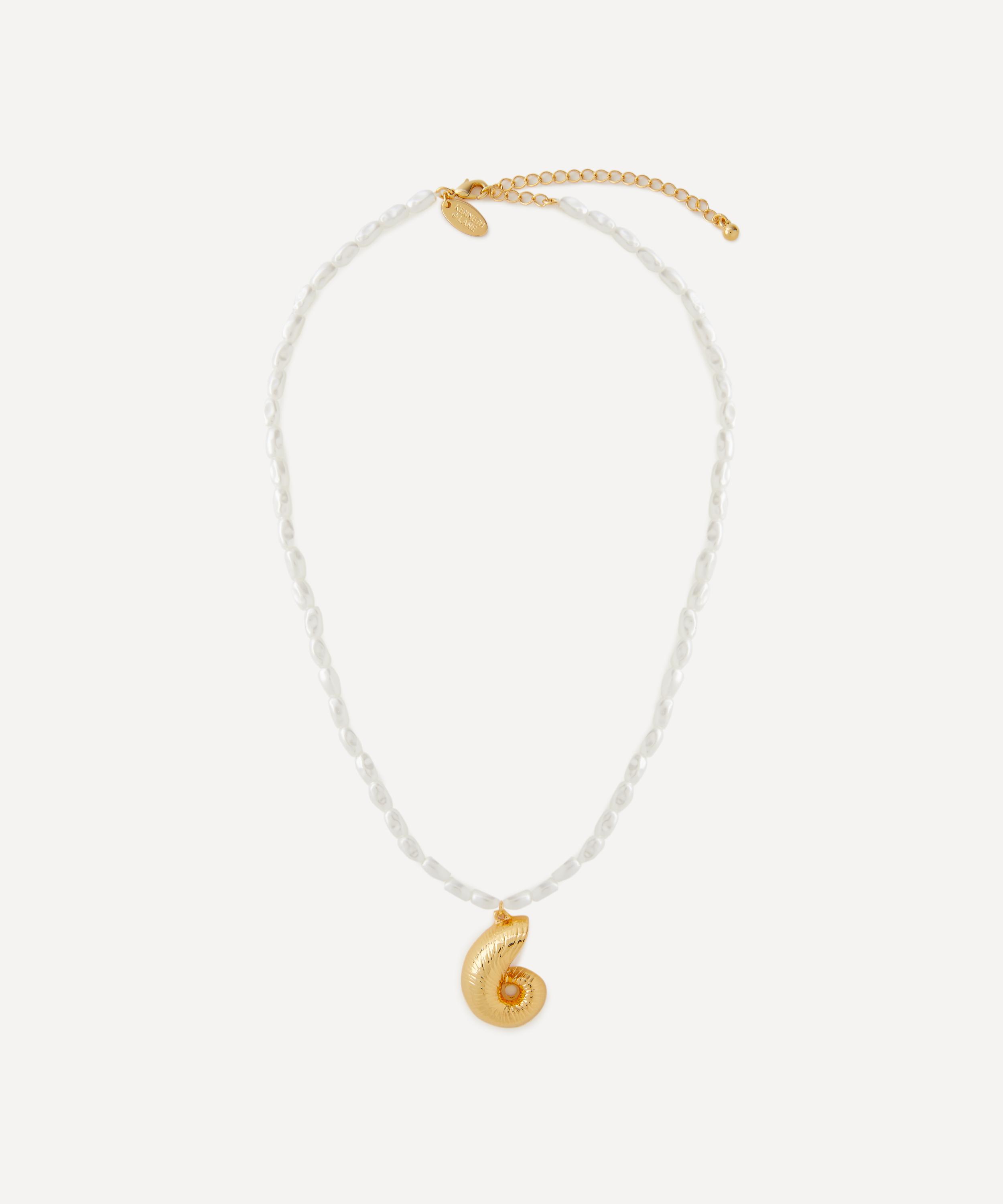 Kenneth Jay Lane Gold-plated Seashell Pendant Necklace In Gold