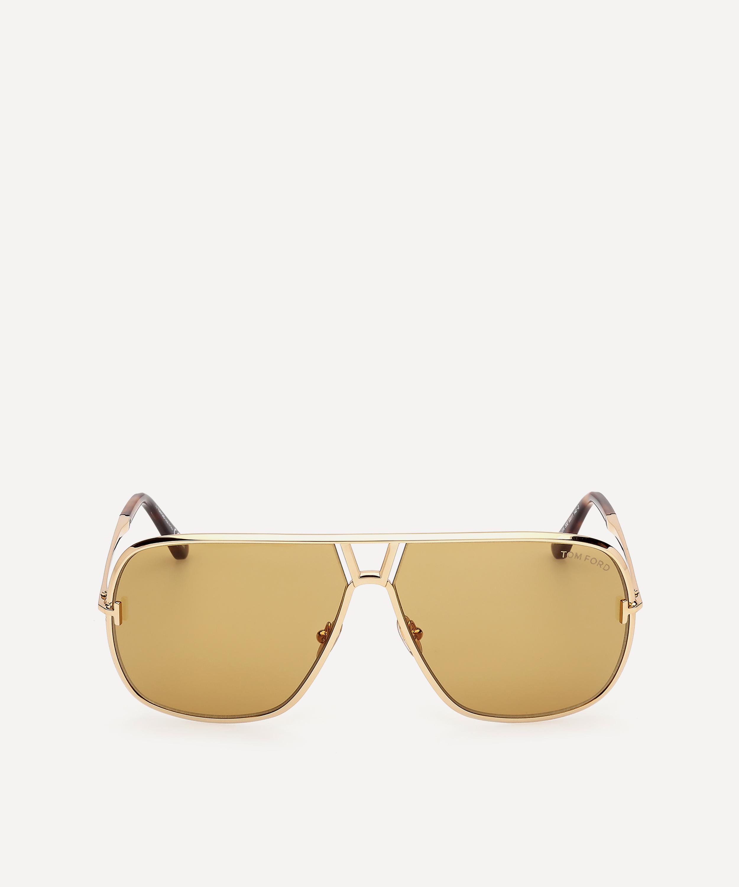 Tom Ford Mens Stavros Aviator Sunglasses In Shiny Gold/classic Havana