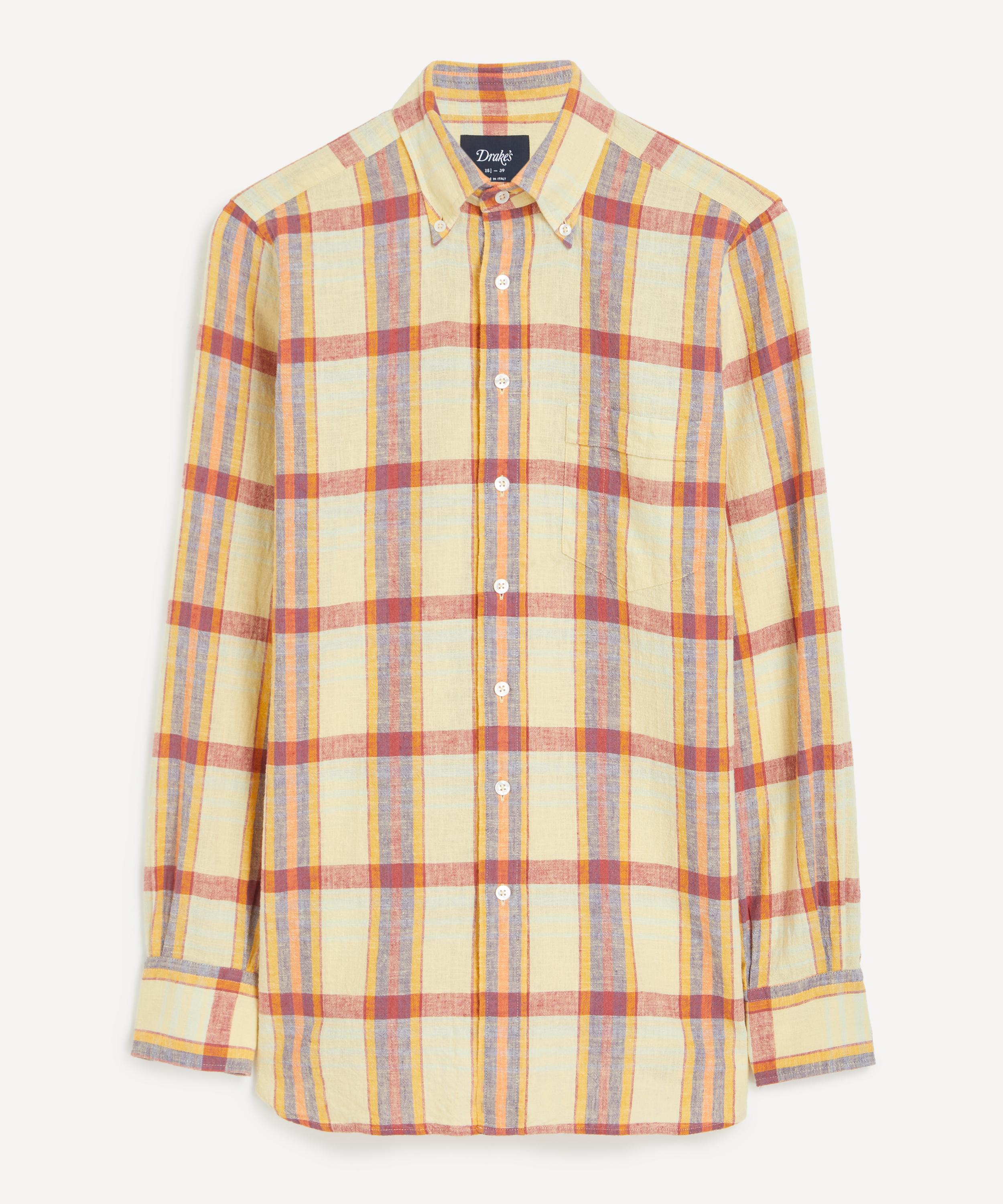 Drake's Drakes Mens Madras Check Shirt