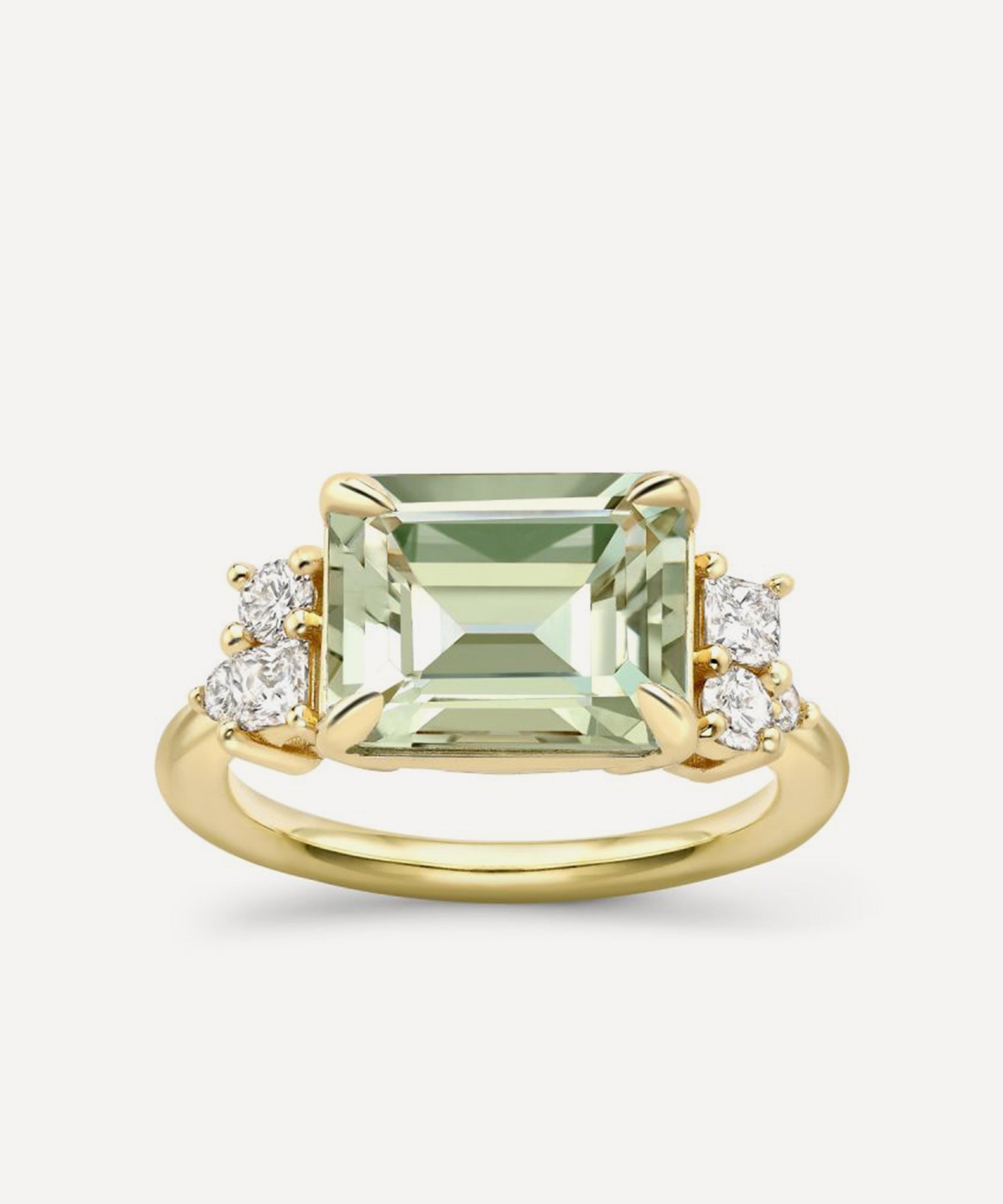 Dinny Hall 9ct Gold Claudie Amethyst And Diamond Ring
