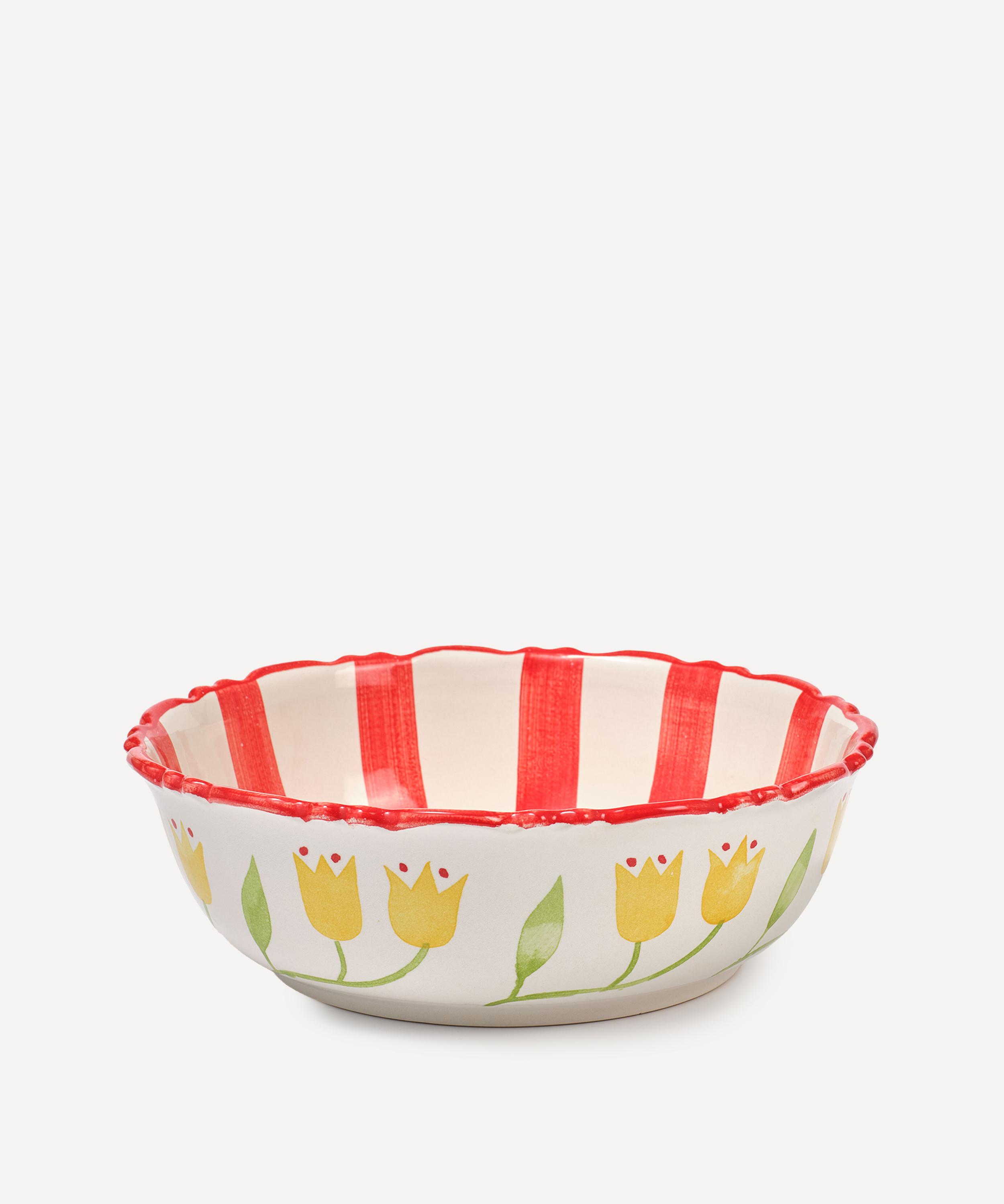 DAMSON MADDER DAMSON MADDER FRILLY STRIPE LARGE BOWL 