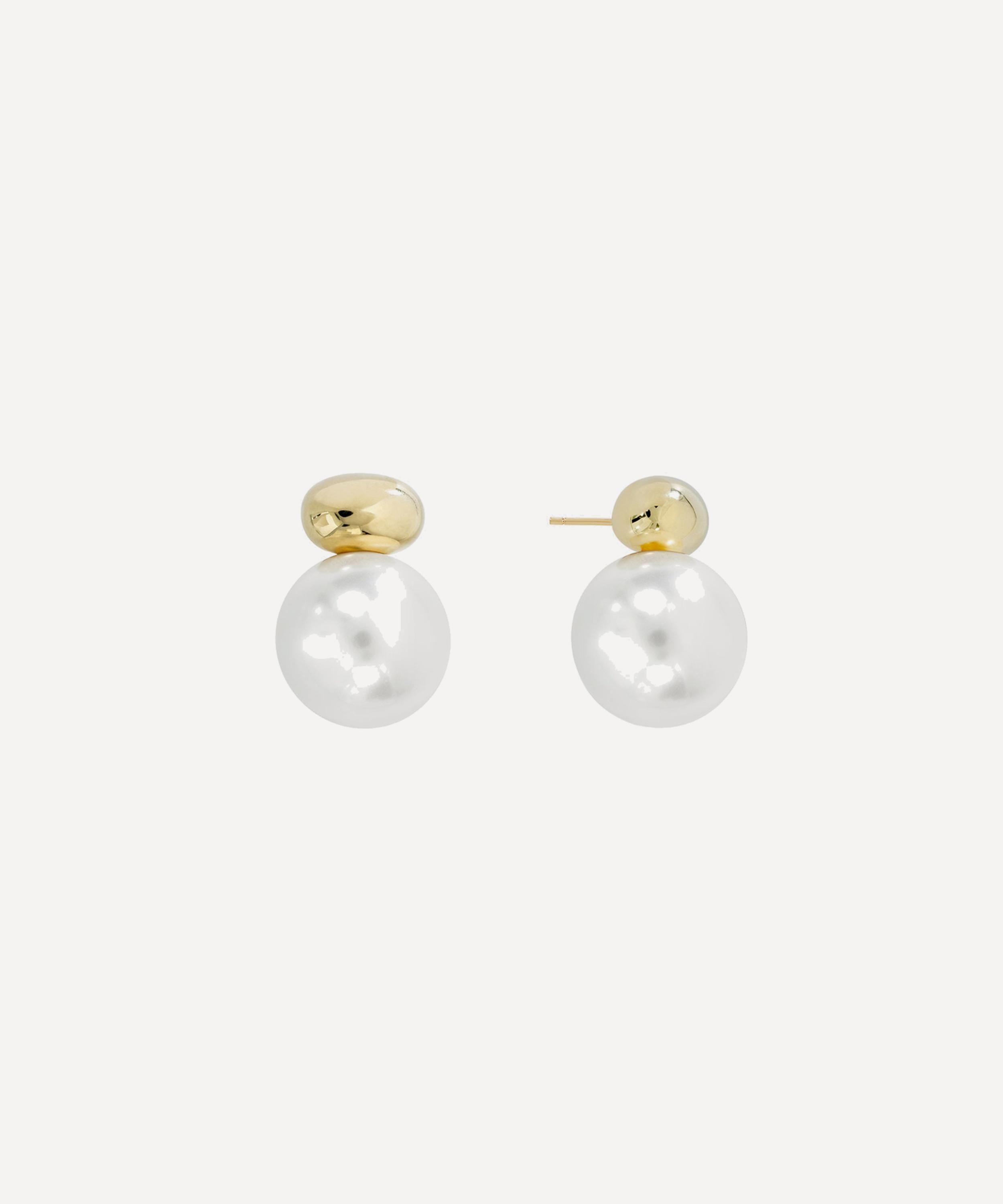 Shashi 14ct Gold-plated Empress Pearl Drop Earrings In White