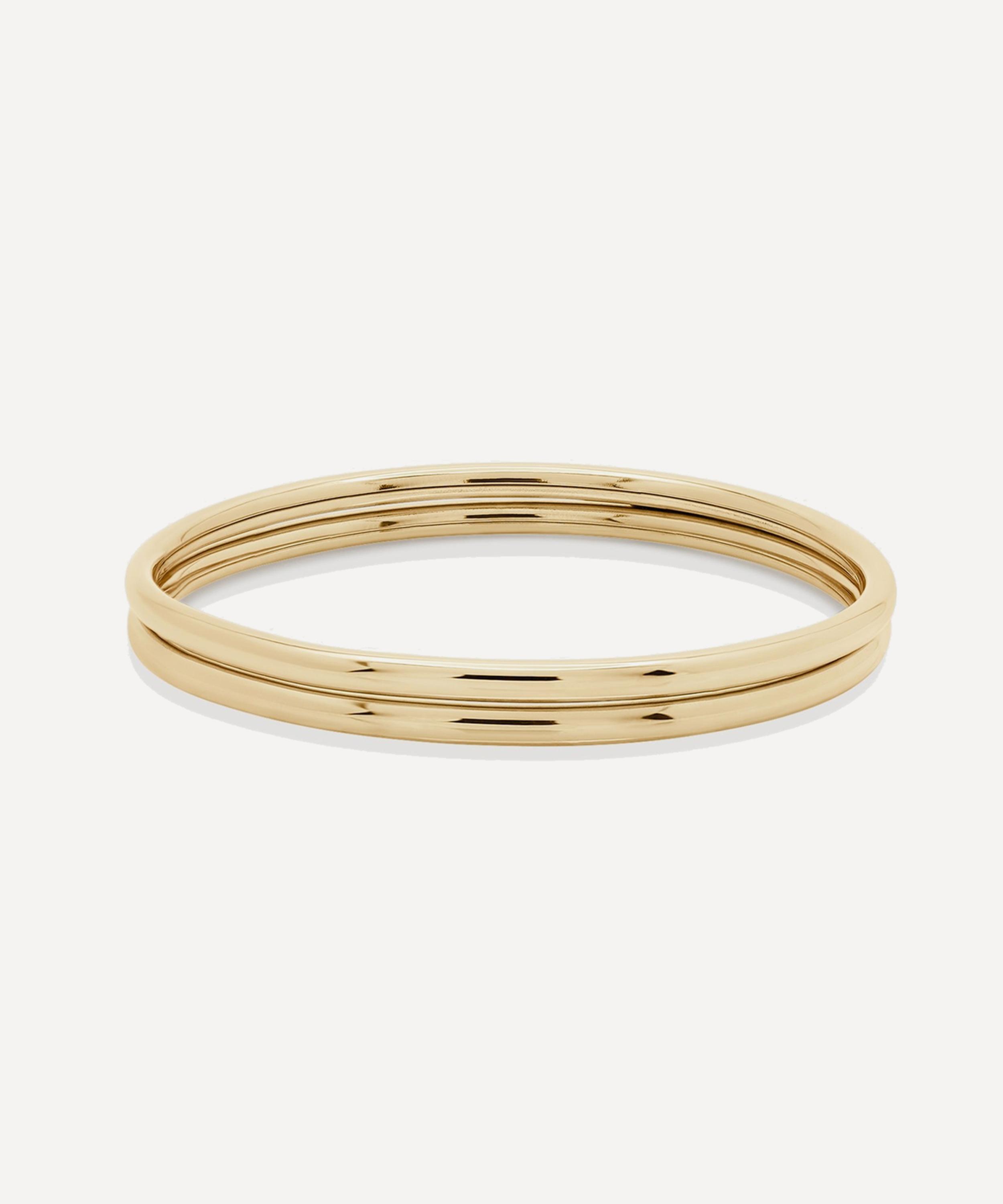 Shashi 14ct Gold-plated Vermeil Silver Bangle Bracelet Set Of 2 In Gold
