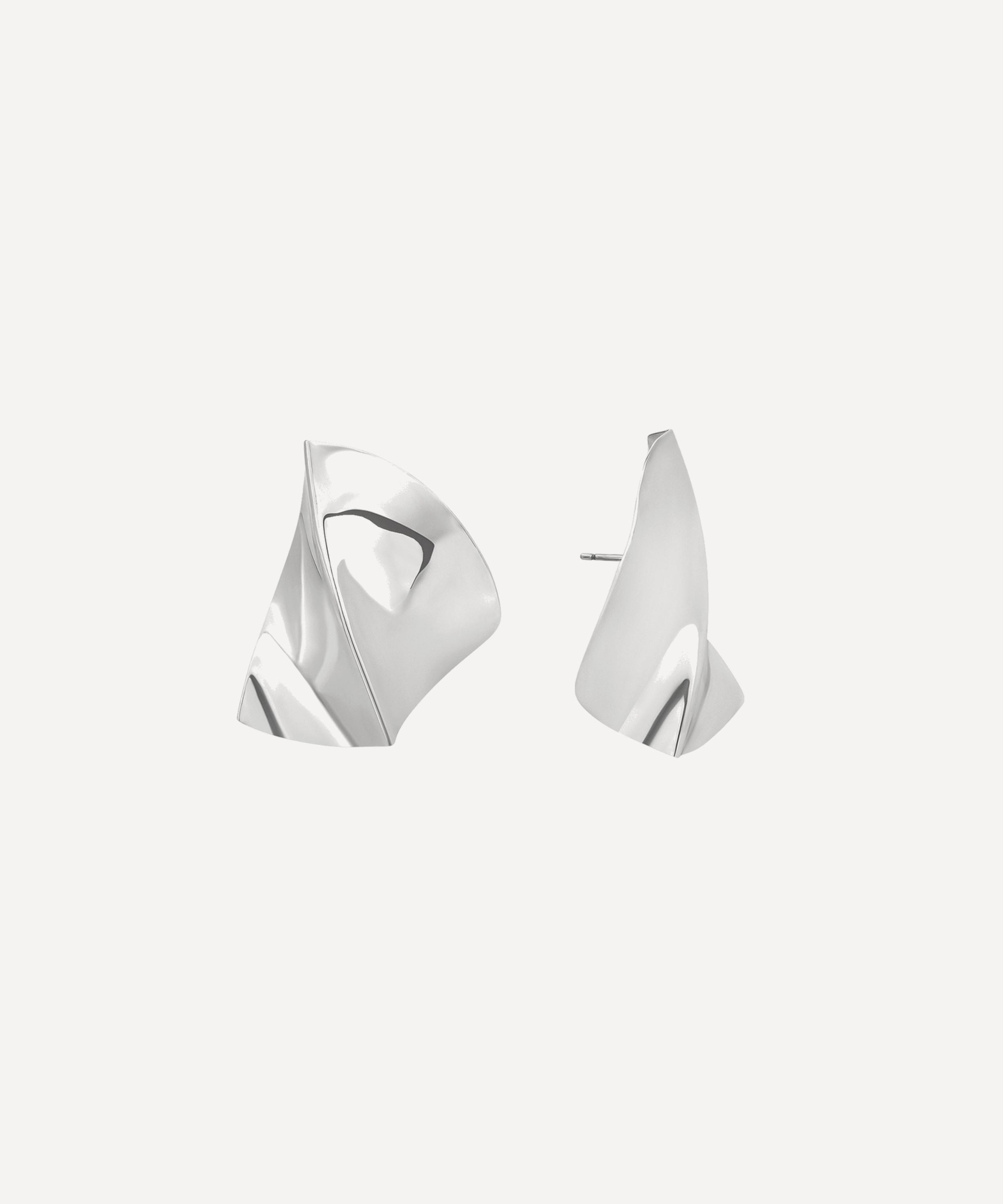 Shashi Sterling Silver Andreia Stud Earrings In Metallic