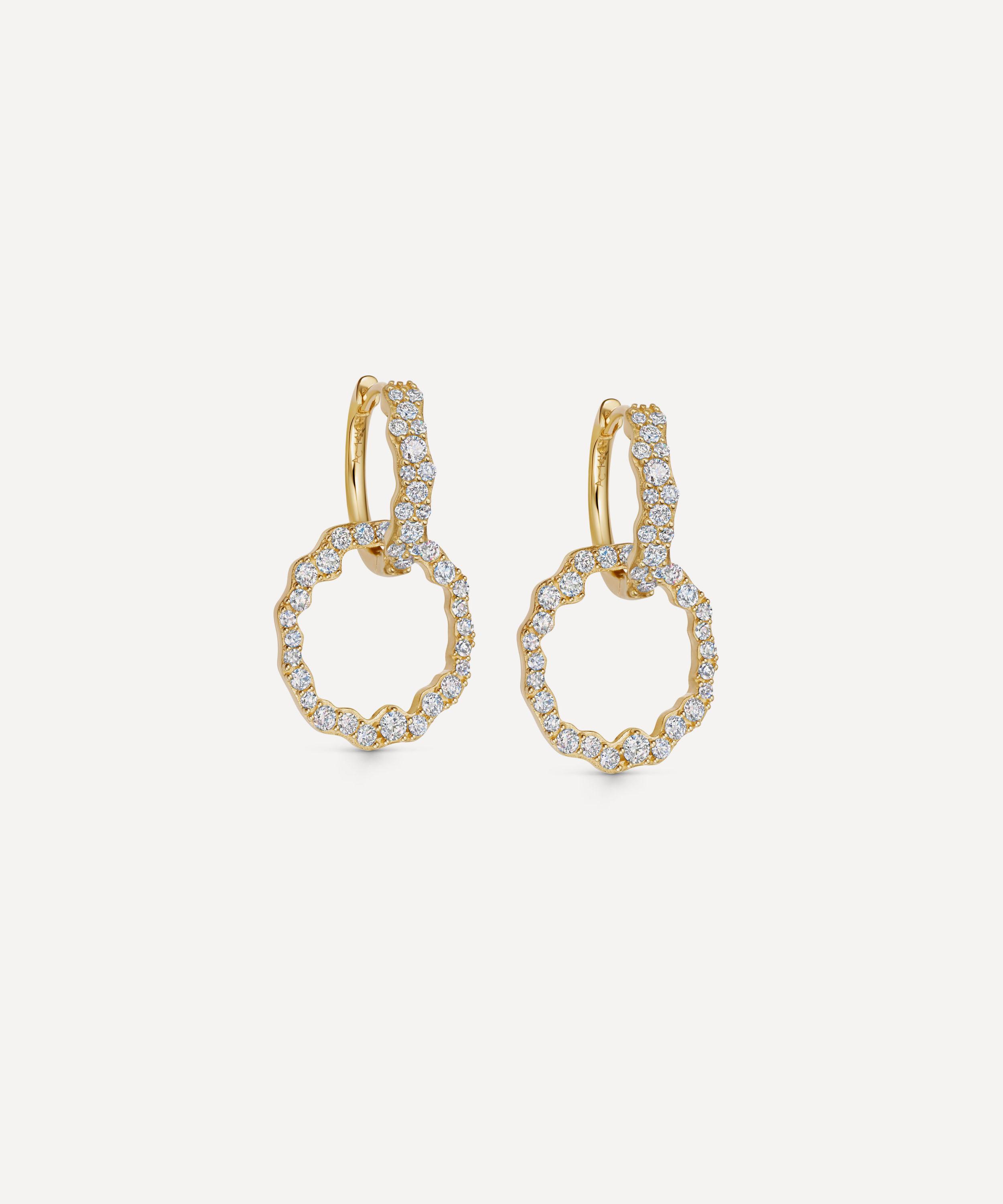 14ct Gold Asteri Diamond Hoop Earrings