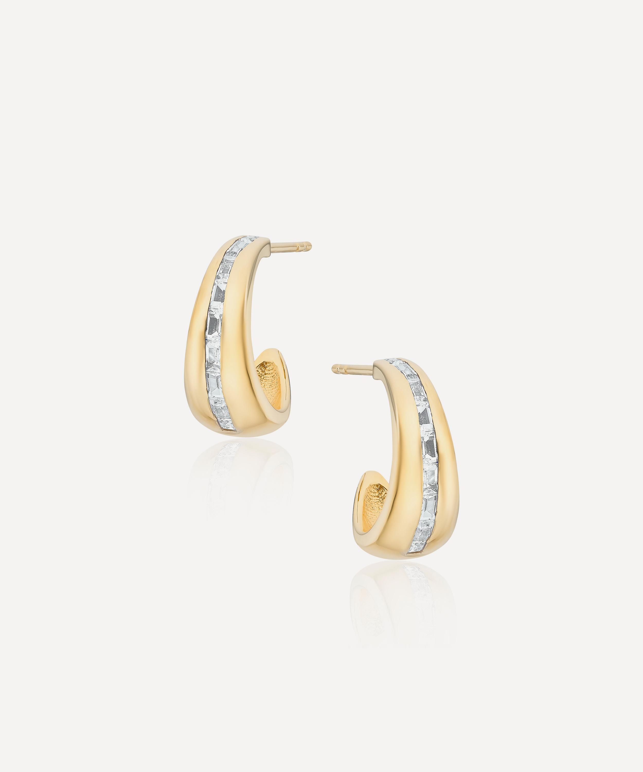 Laura Vann 18ct Gold-plated Vermeil Silver Bea Baguette Hoop Earrings