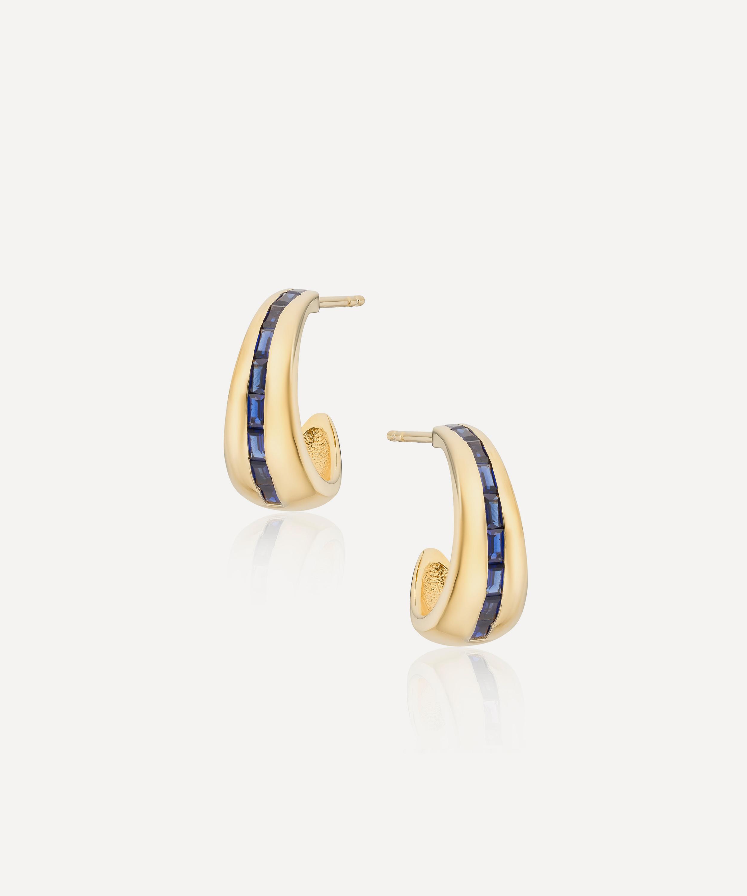 Laura Vann 18ct Gold-plated Vermeil Silver Bea Baguette Hoop Earrings