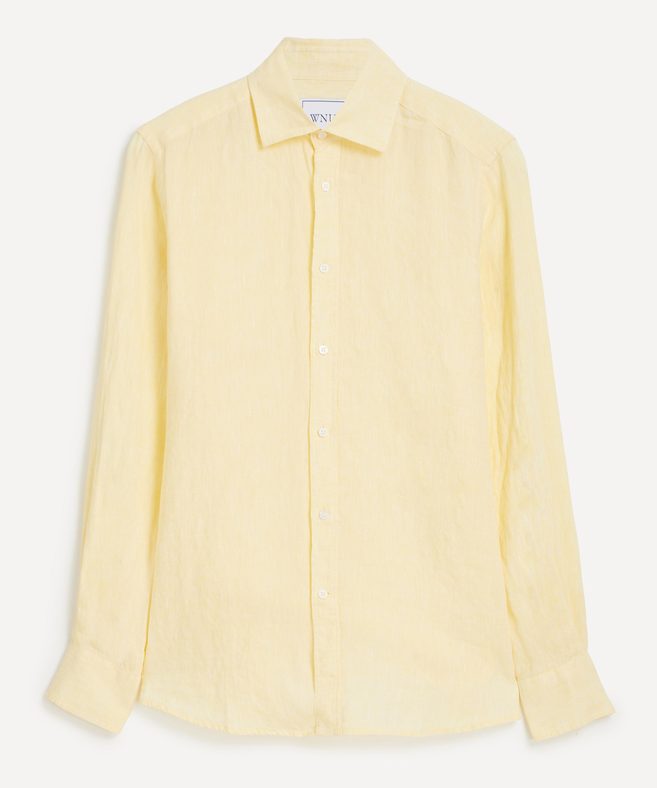 With Nothing Underneath Women's The Boyfriend Linen Lemon Yellow Shirt In Yellow