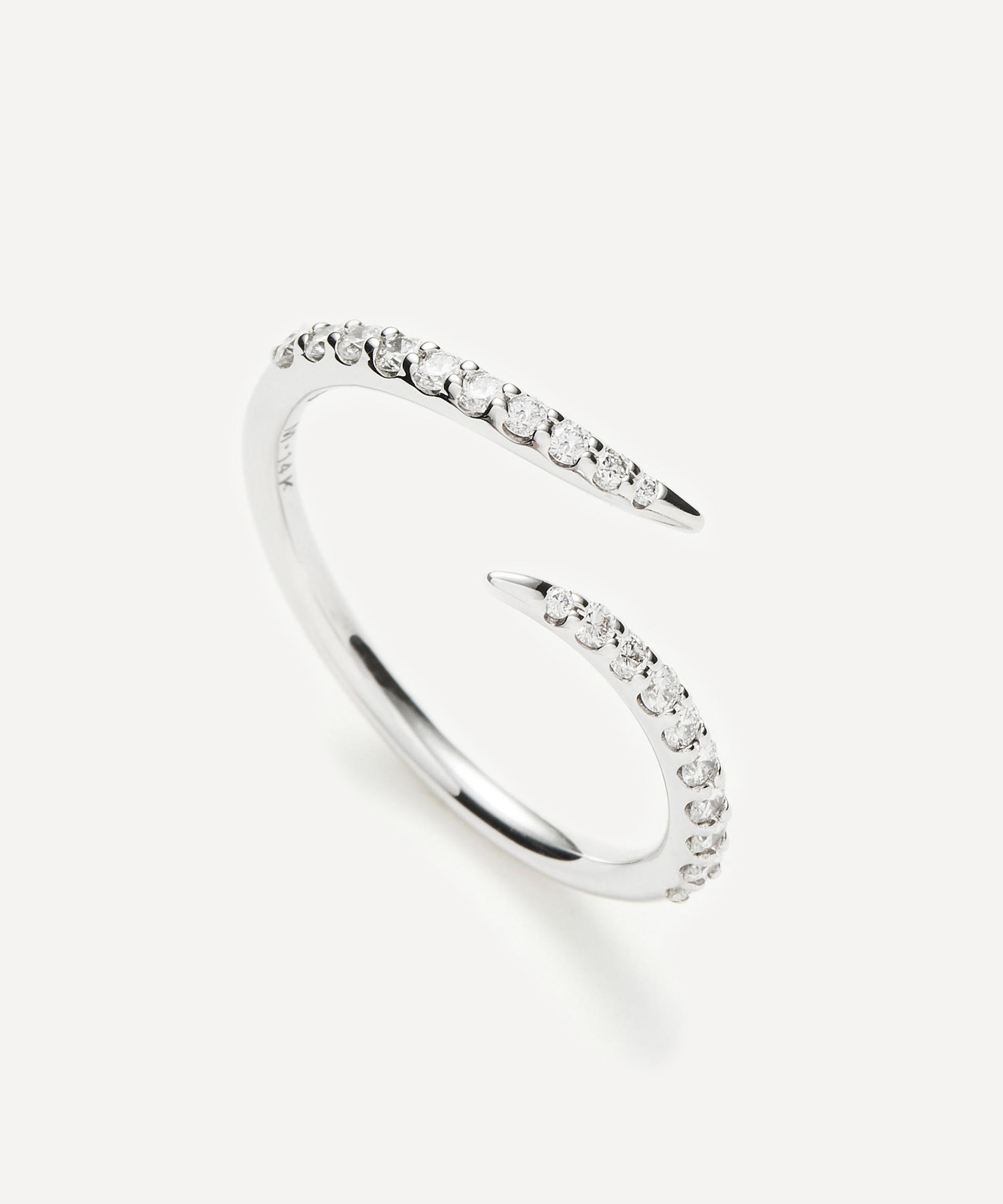 Missoma 14ct White Gold Fine Open Claw Ring