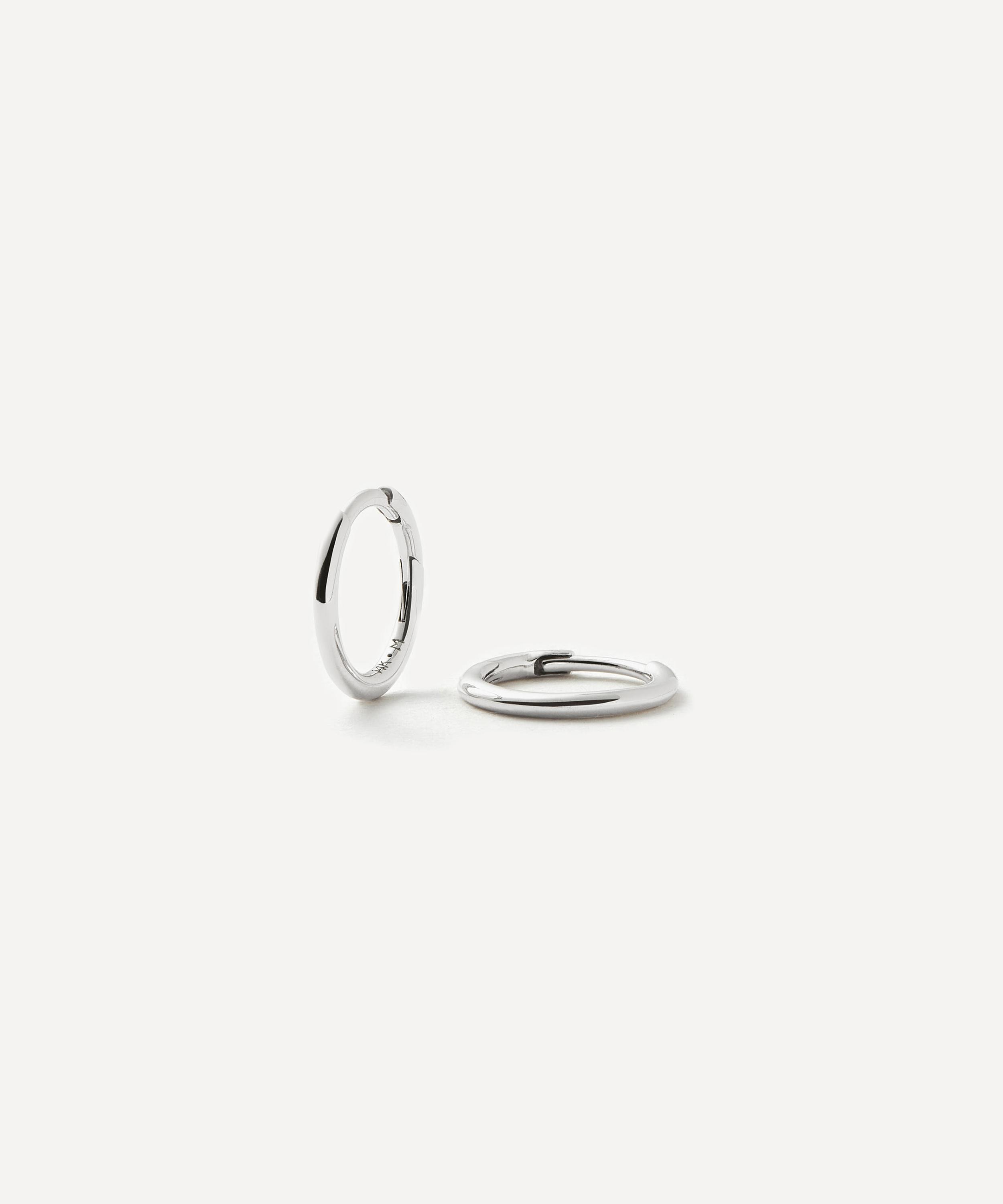 Missoma 14ct White Gold Fine Classic Mini Hoop Earrings