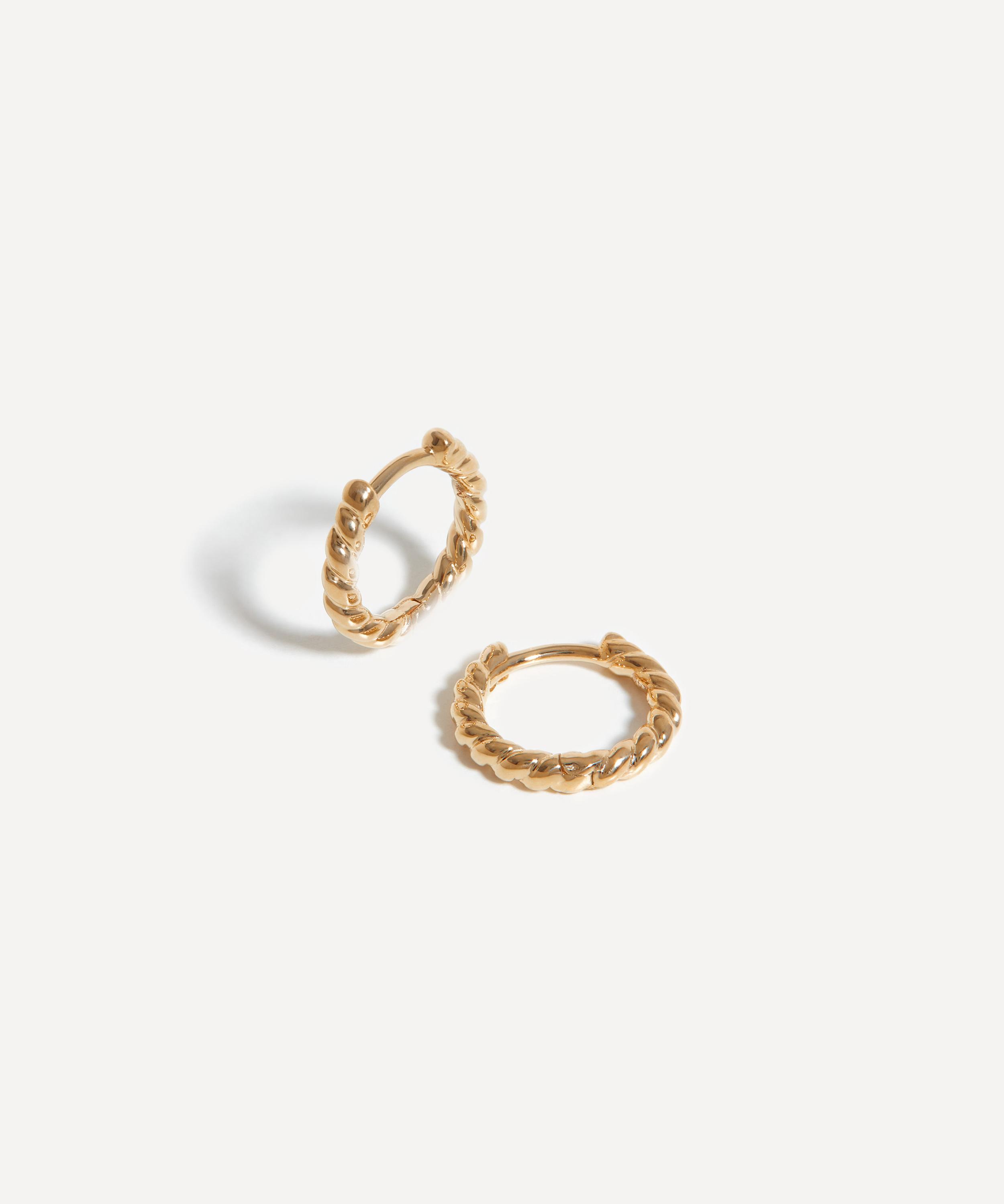 Missoma 14ct Gold Fine Rope Huggie Hoop Earrings