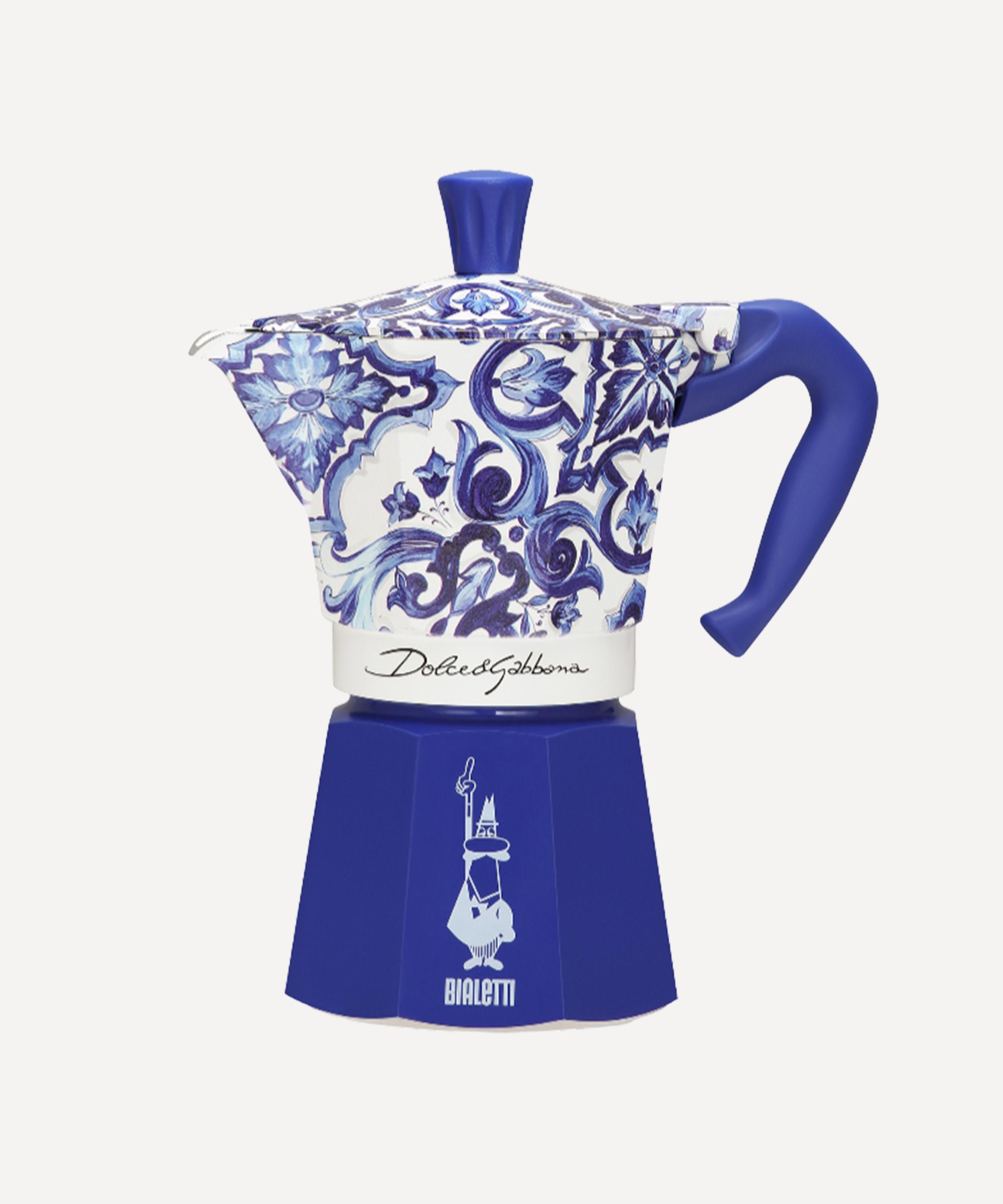 x Dolce and Gabbana Mediterranean Blue 6 Cup Moka Express