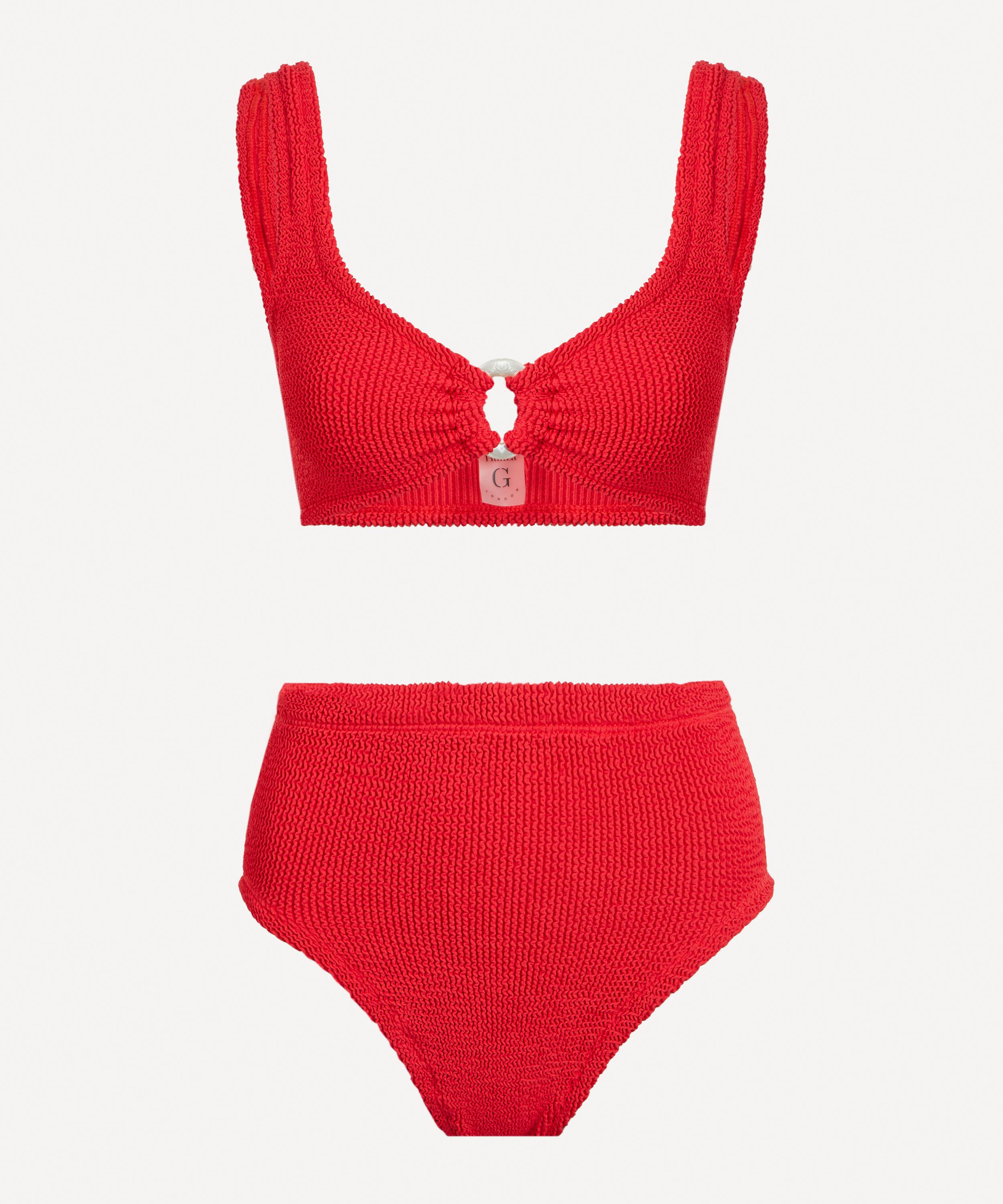 Hunza G Women's Red Nadine Bikini With Pearly Hoops In Red