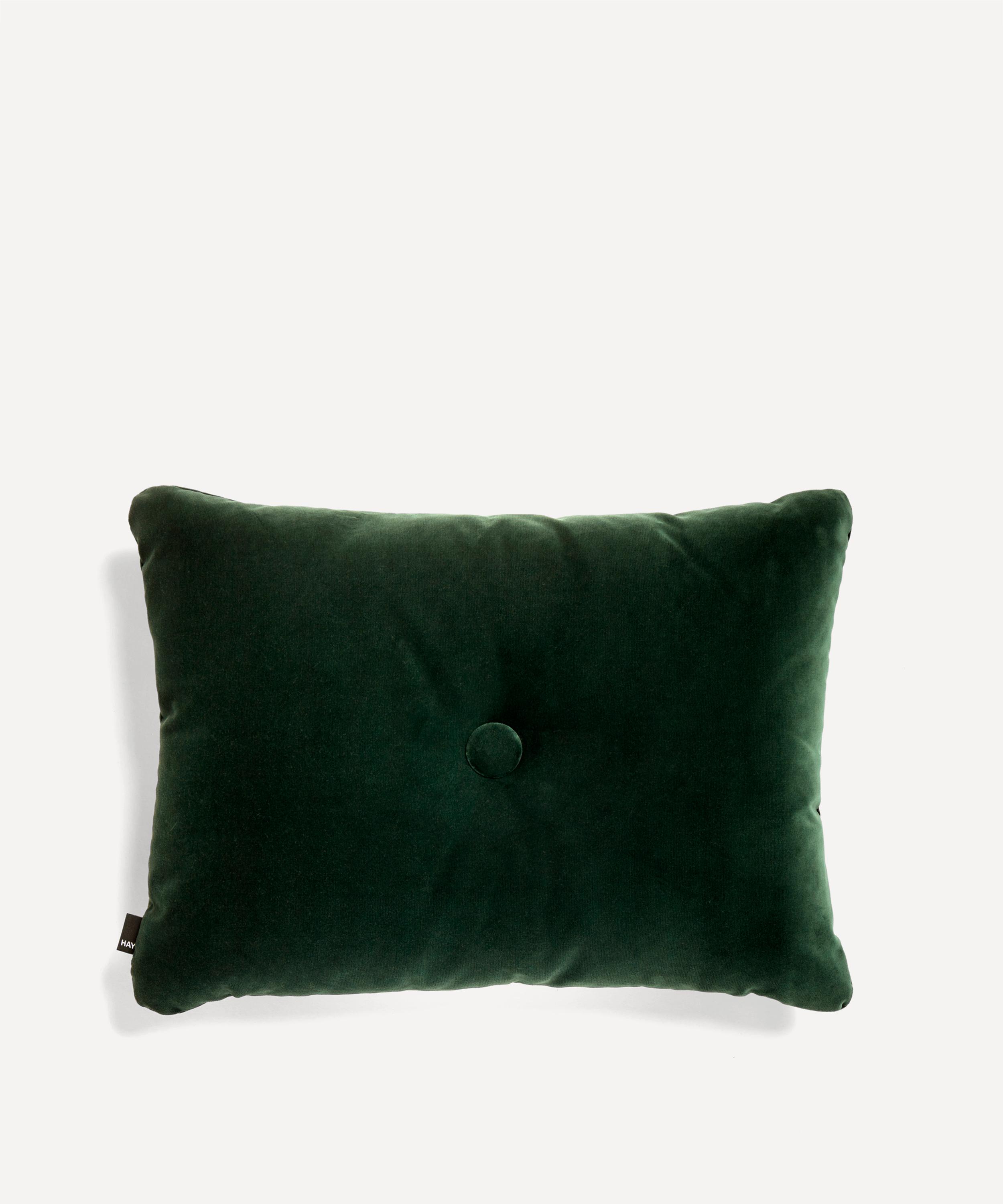 Hay Green Velvet Dot Cushion