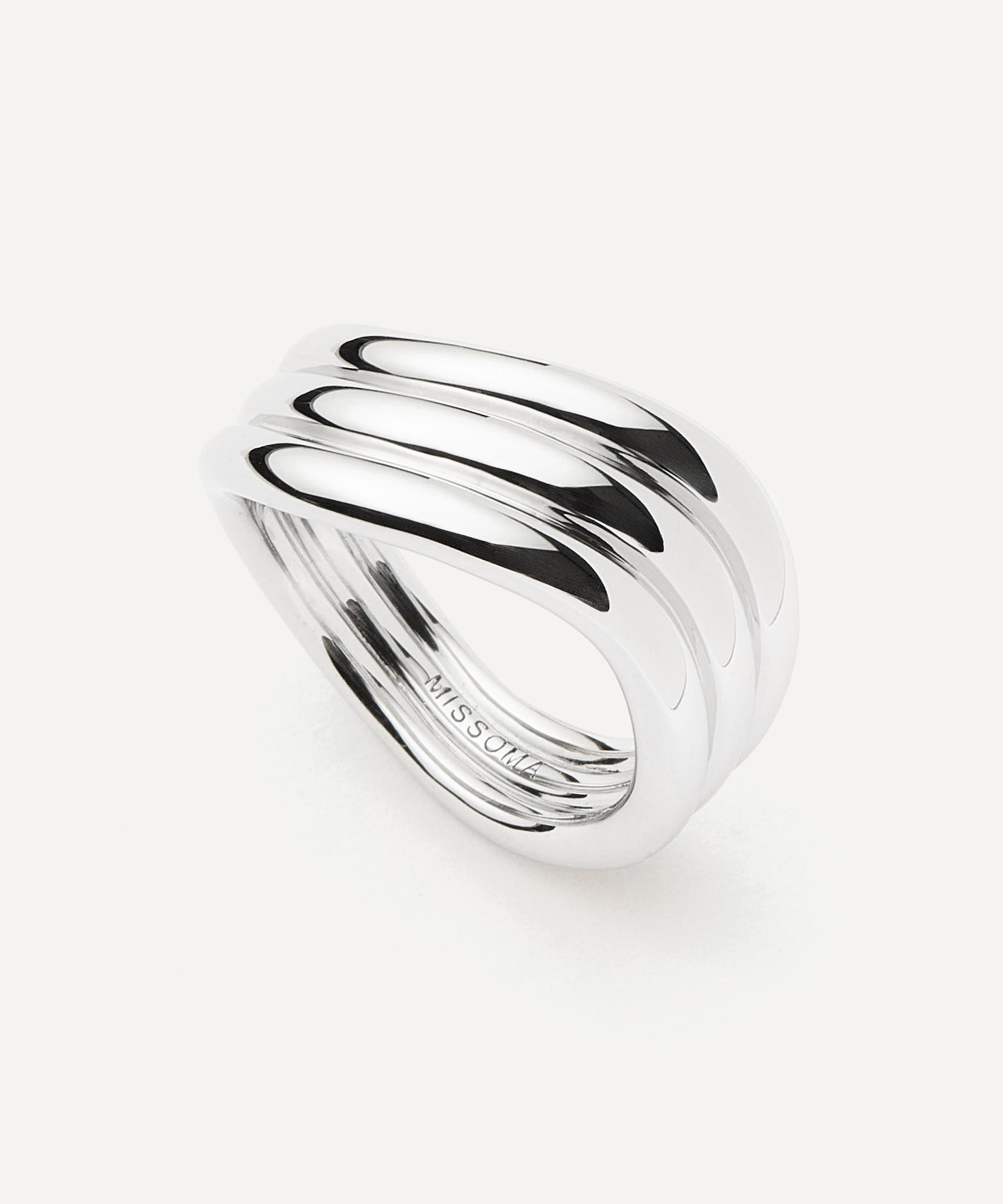 Missoma X Savi Rhodium-plated Signature Triple Ring