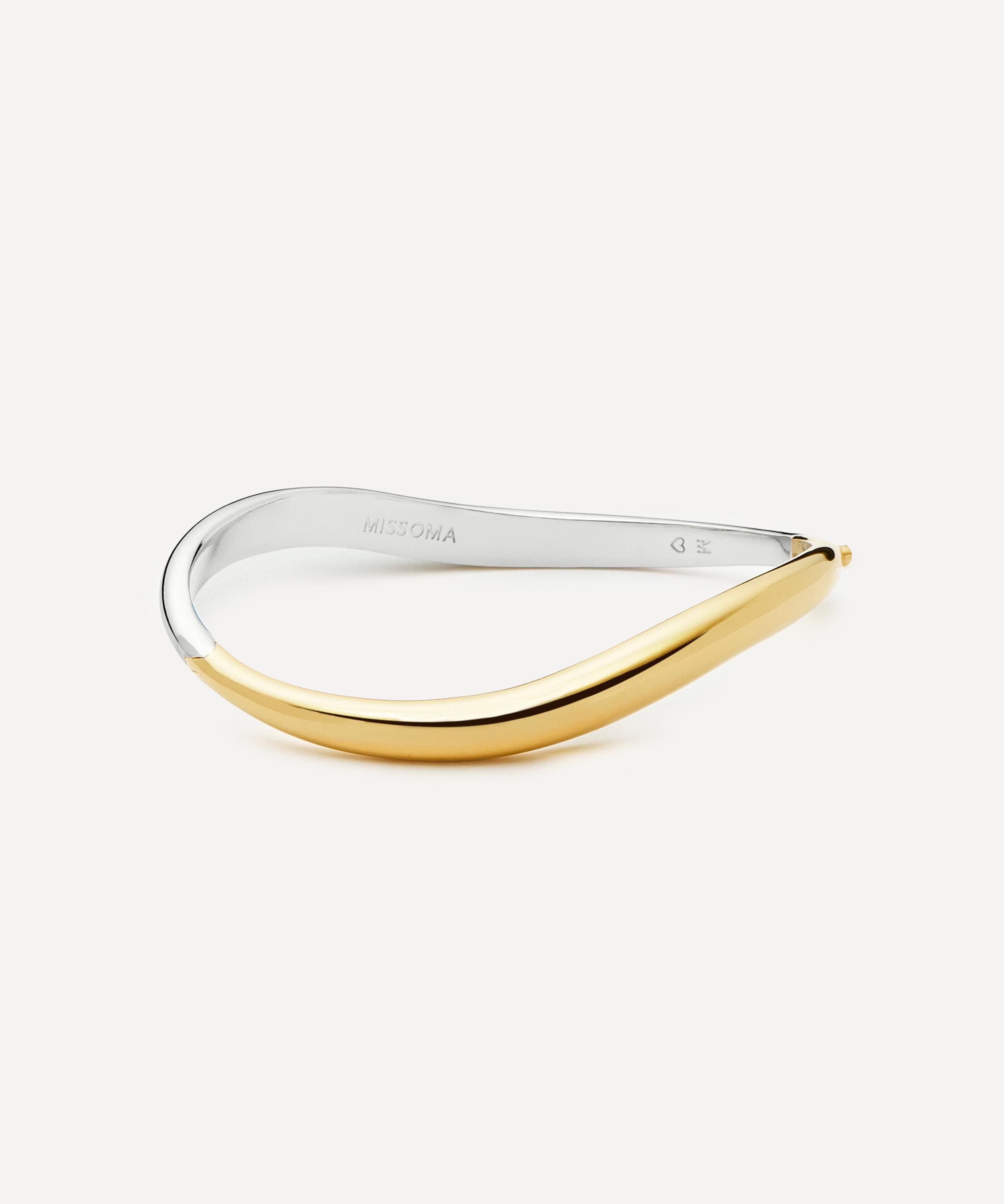 Missoma Womens Savi Signature 18ct Yellow-gold And Rhodium-plated Brass Bangle