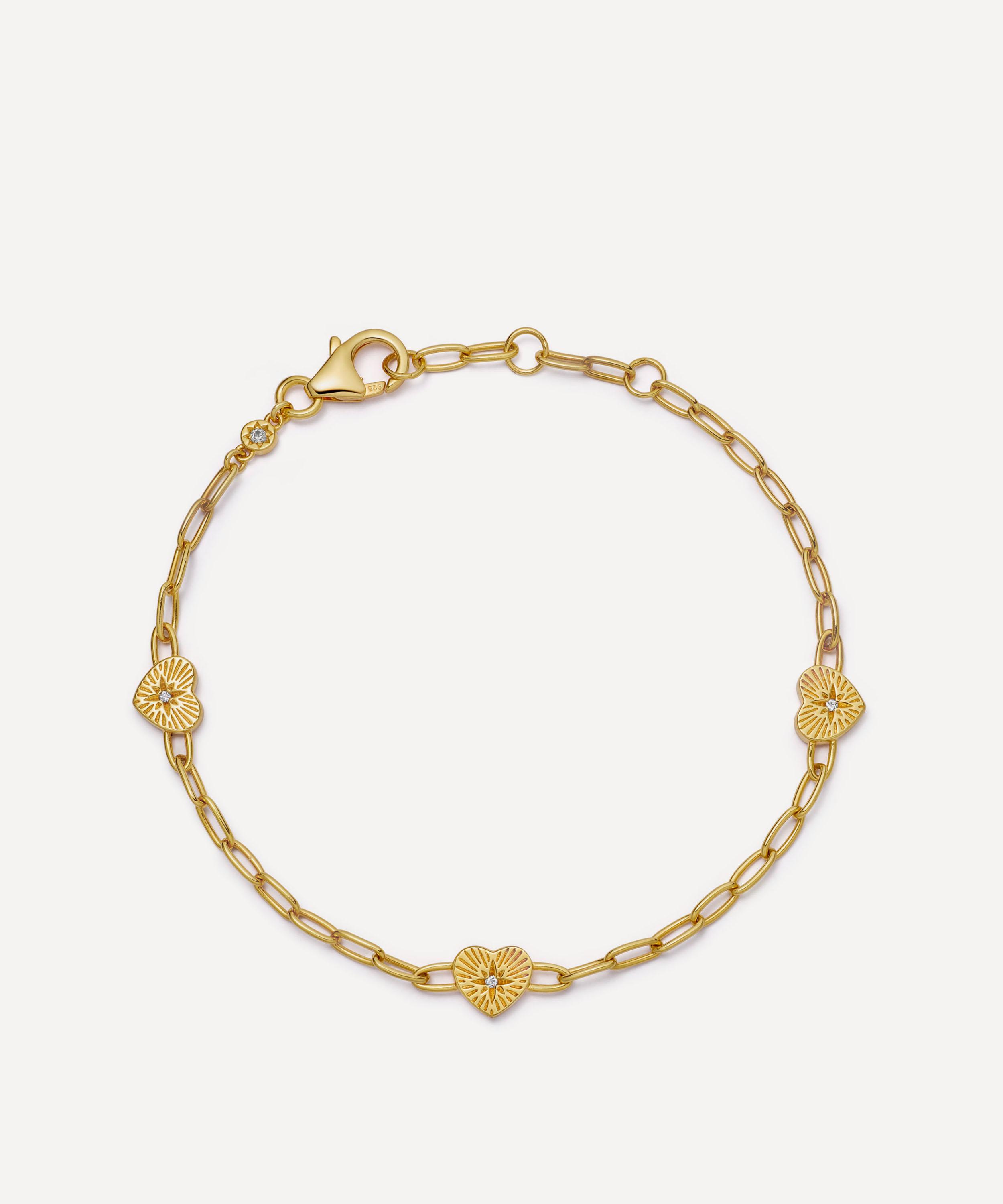 Astley Clarke 18ct Gold-plated Vermeil Silver Biography Heart Station Bracelet