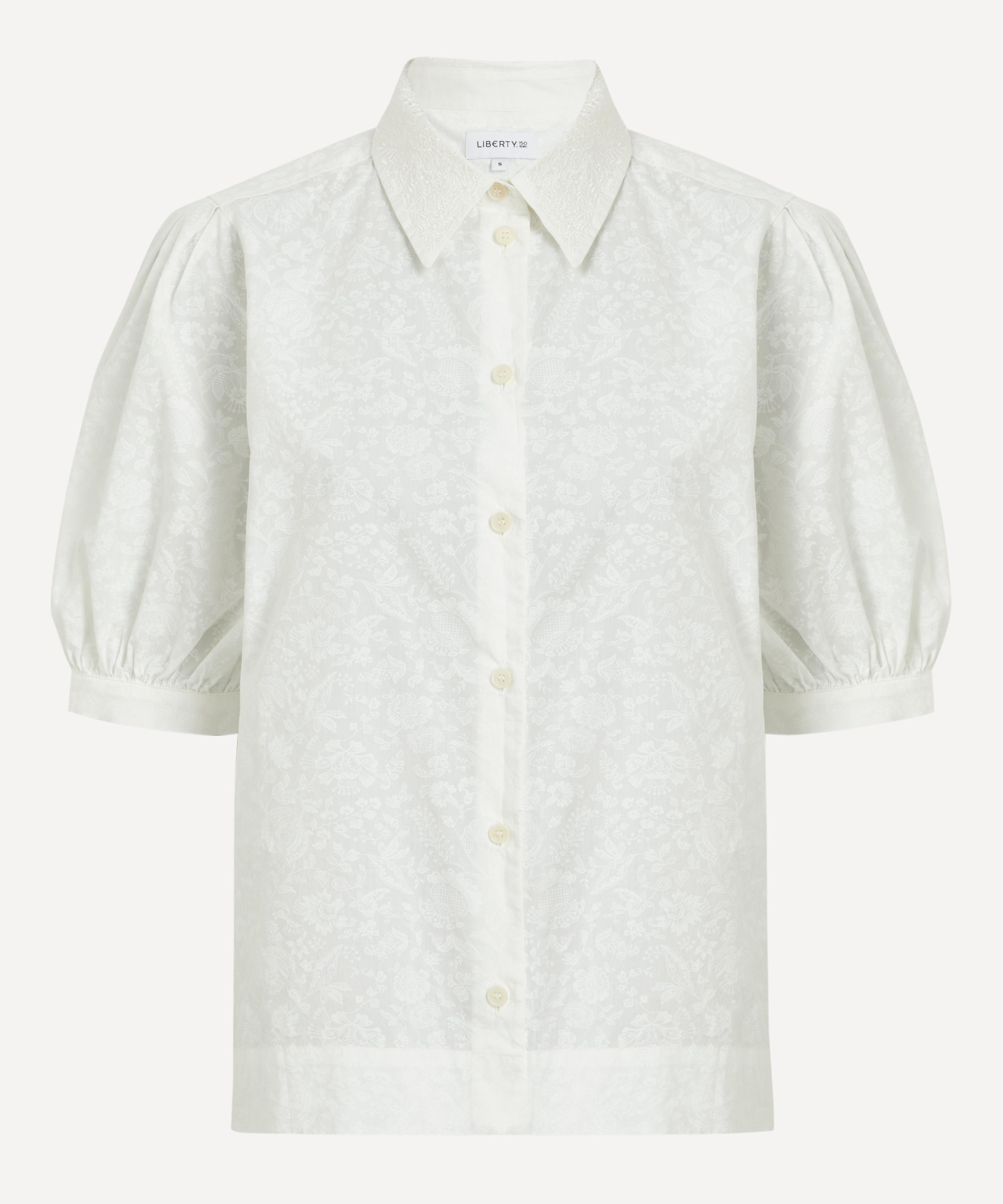 Victoria's Lace Embroidered Puff-Sleeve Shirt