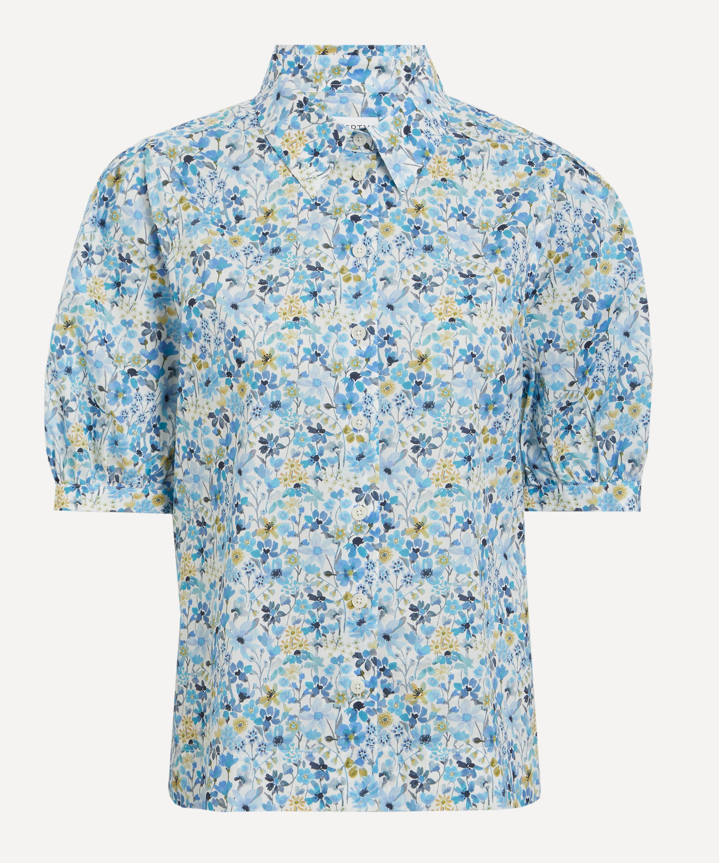 Liberty Women's Dreams Of Summer Puff-sleeve Shirt In Blue