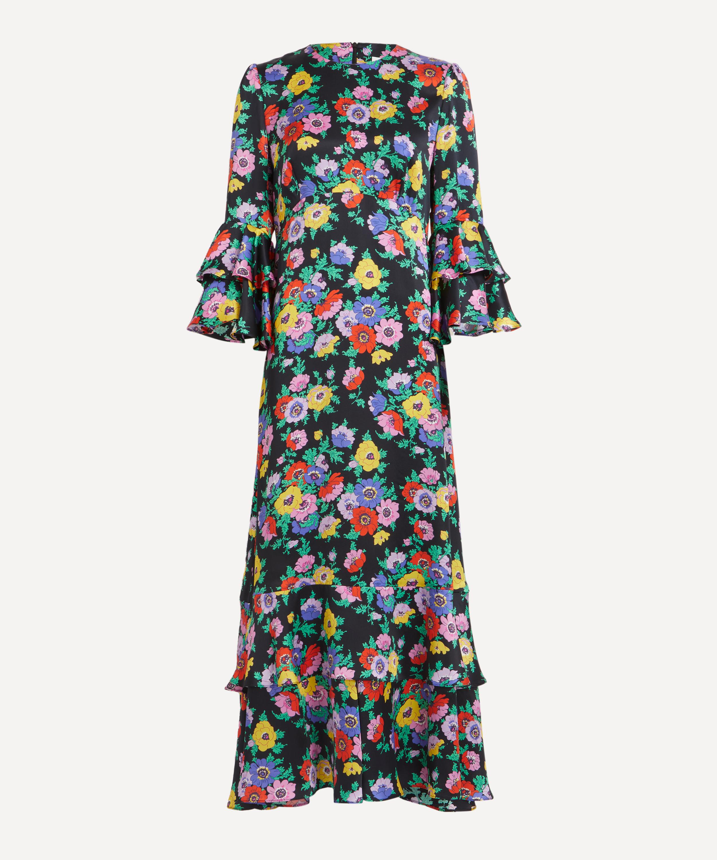 Liberty Women's Chatsworth Bloom Silk Satin Gala Maxi Dress