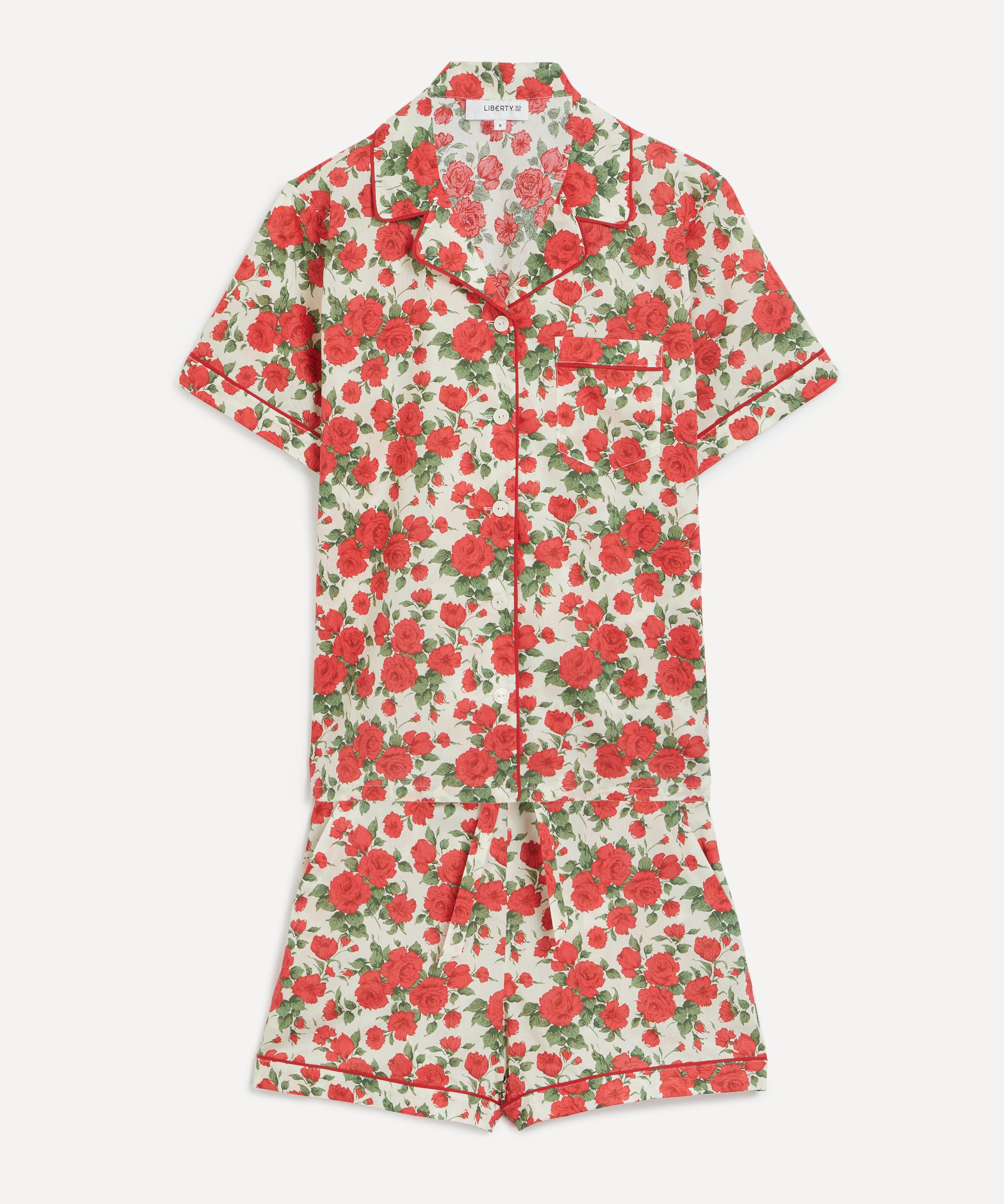 Liberty Women's Carline Rose Tana Lawn Cotton Short Pyjama Set