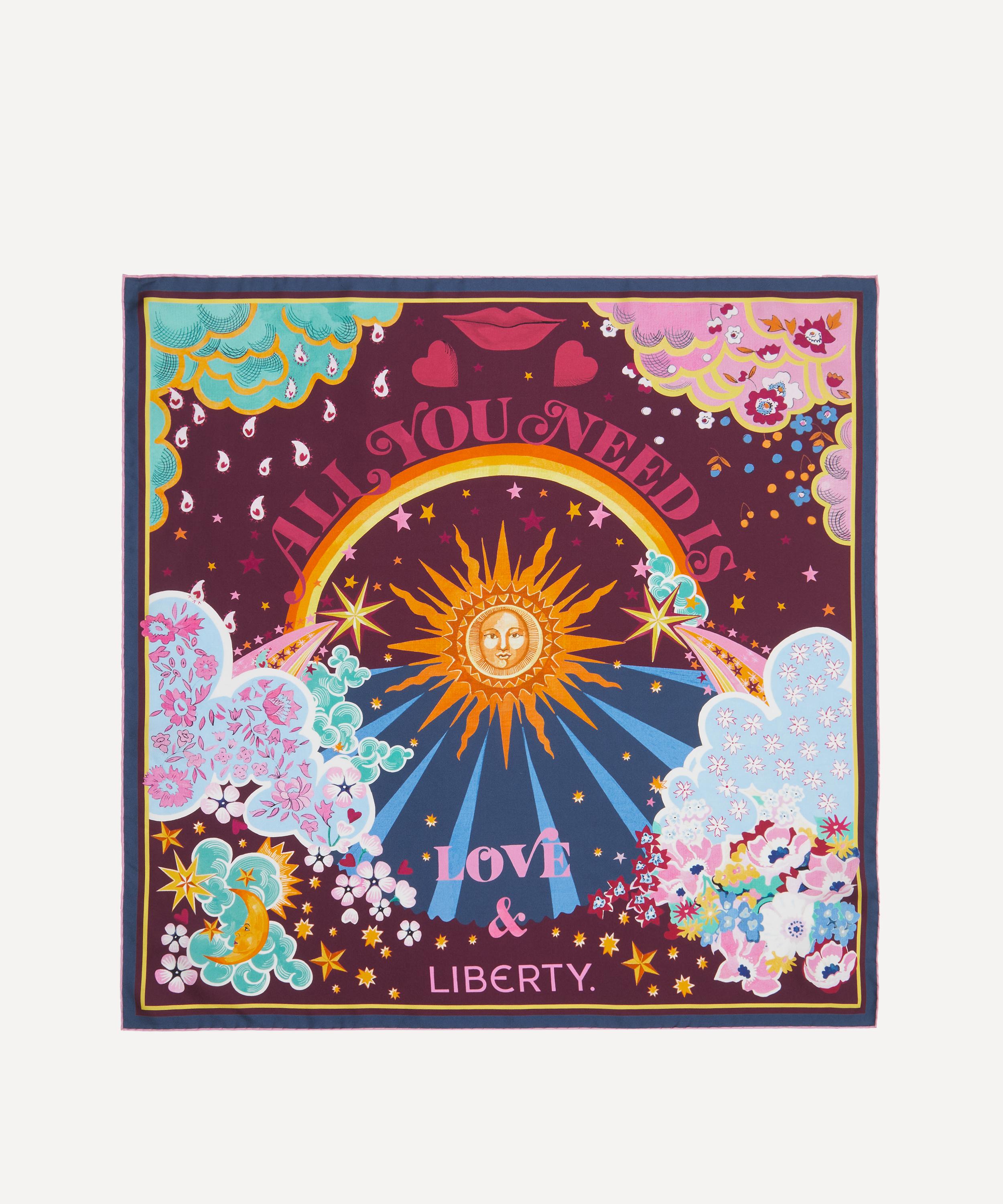 Liberty All You Need Is Love And  70x70 Silk Scarf