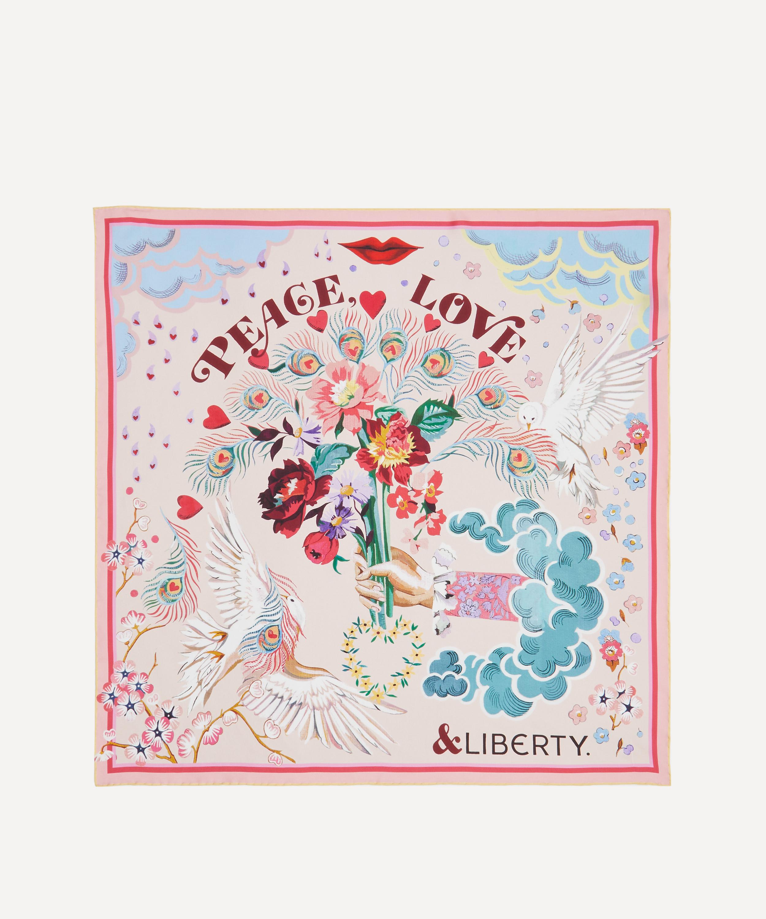 Liberty Peace Love And  70x70 Silk Scarf
