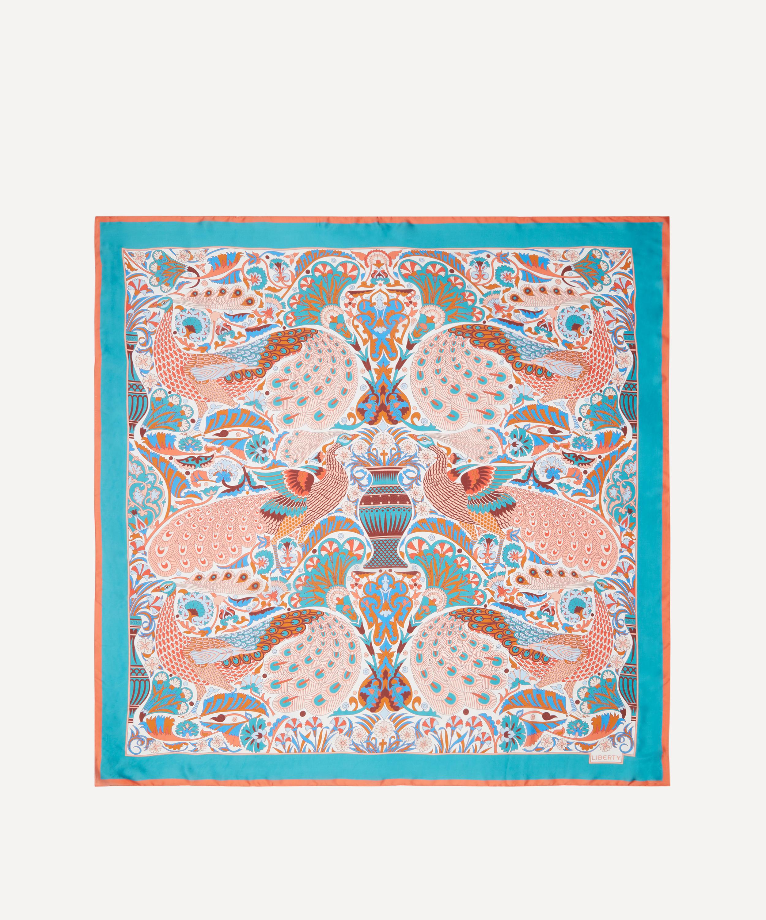 Liberty Women's Peacock Fiesta 140x140 Silk Scarf