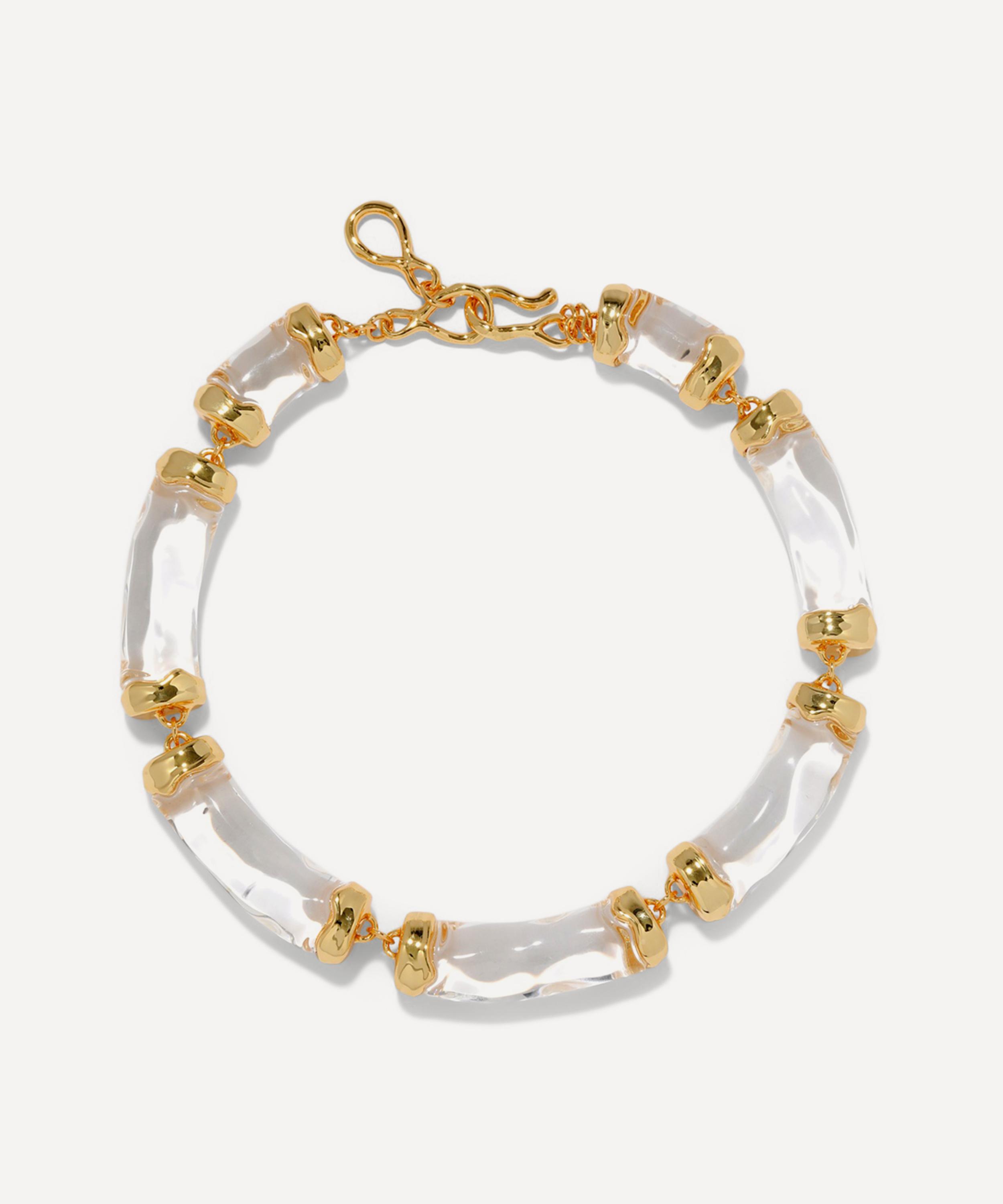 Alexis Bittar 14ct Gold-plated Liquid Lucite Pillow Link Collar Necklace