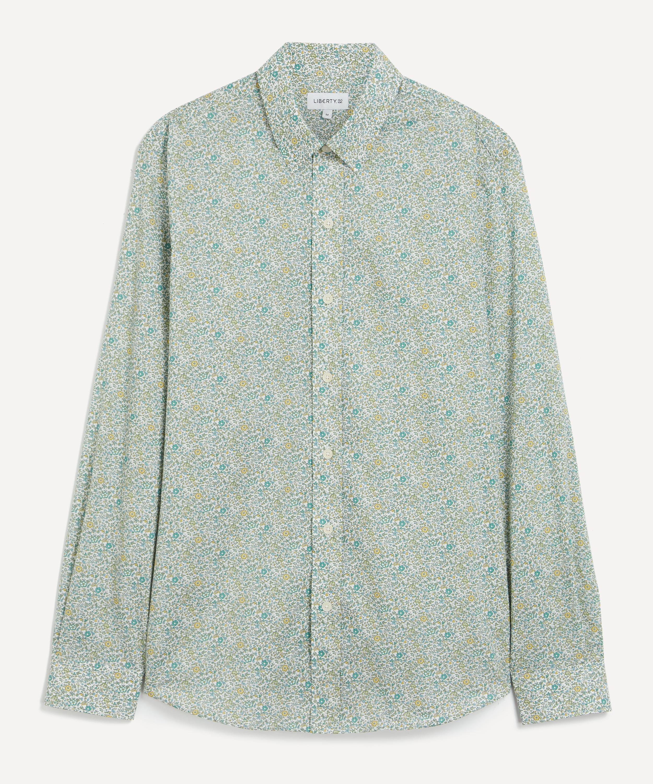 Liberty Mens Classic Fit Tana Lawn Cotton Shirt In Katie And Millie In Gray