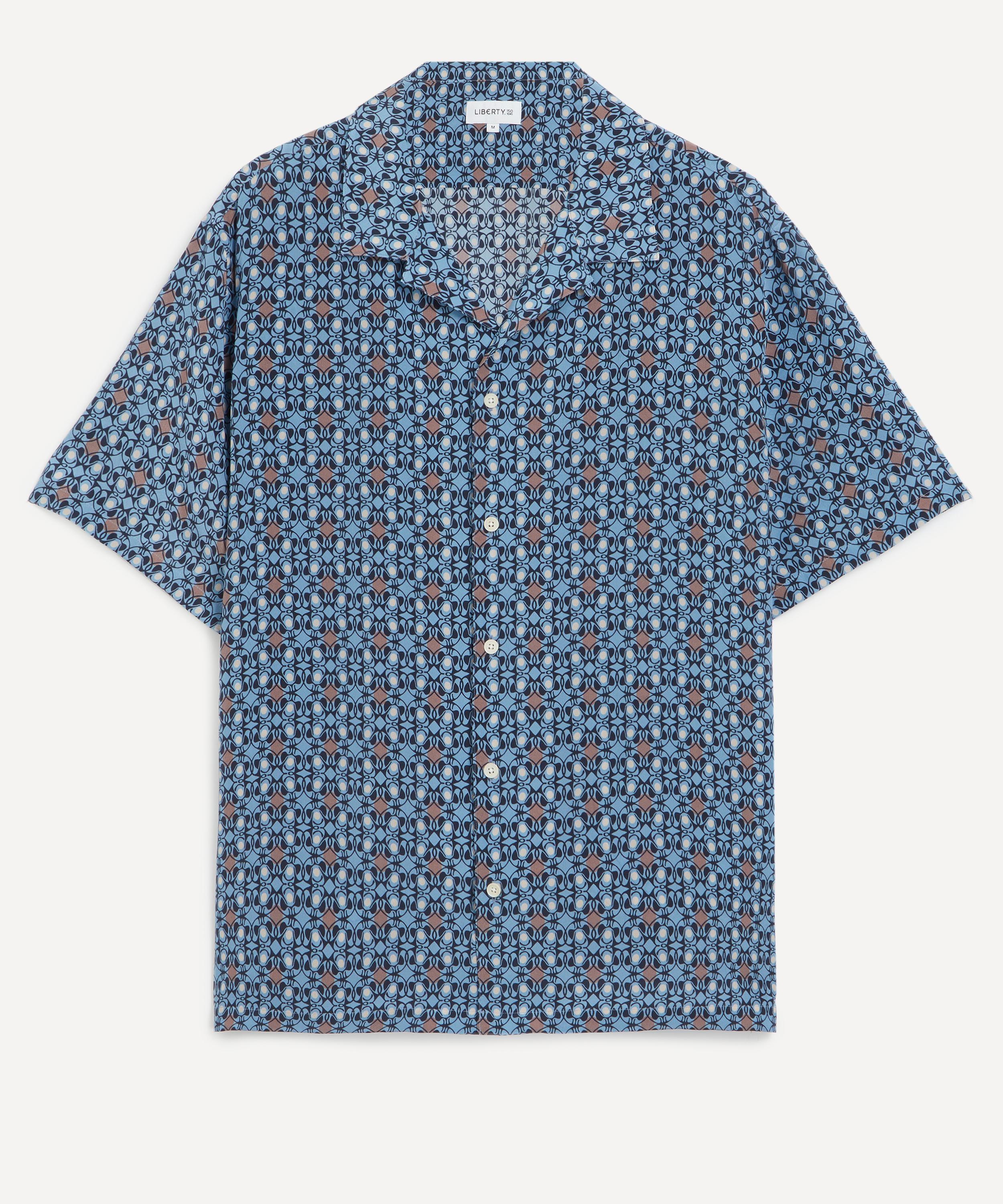 Cuban Collar Silk Shirt in Nouveau Brooch