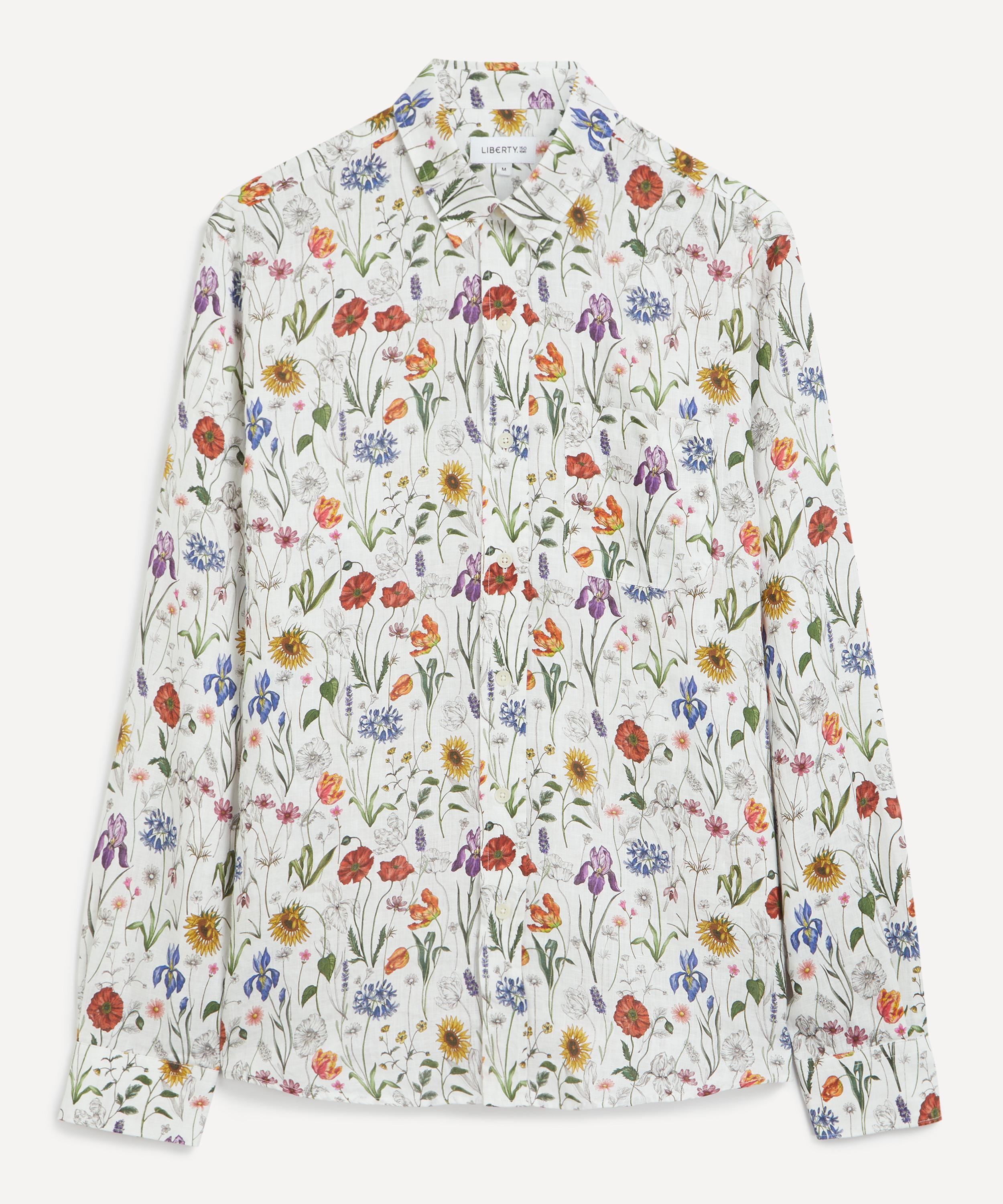 Liberty Mens Classic Fit Hemp Shirt In Meadow Muse In Multi
