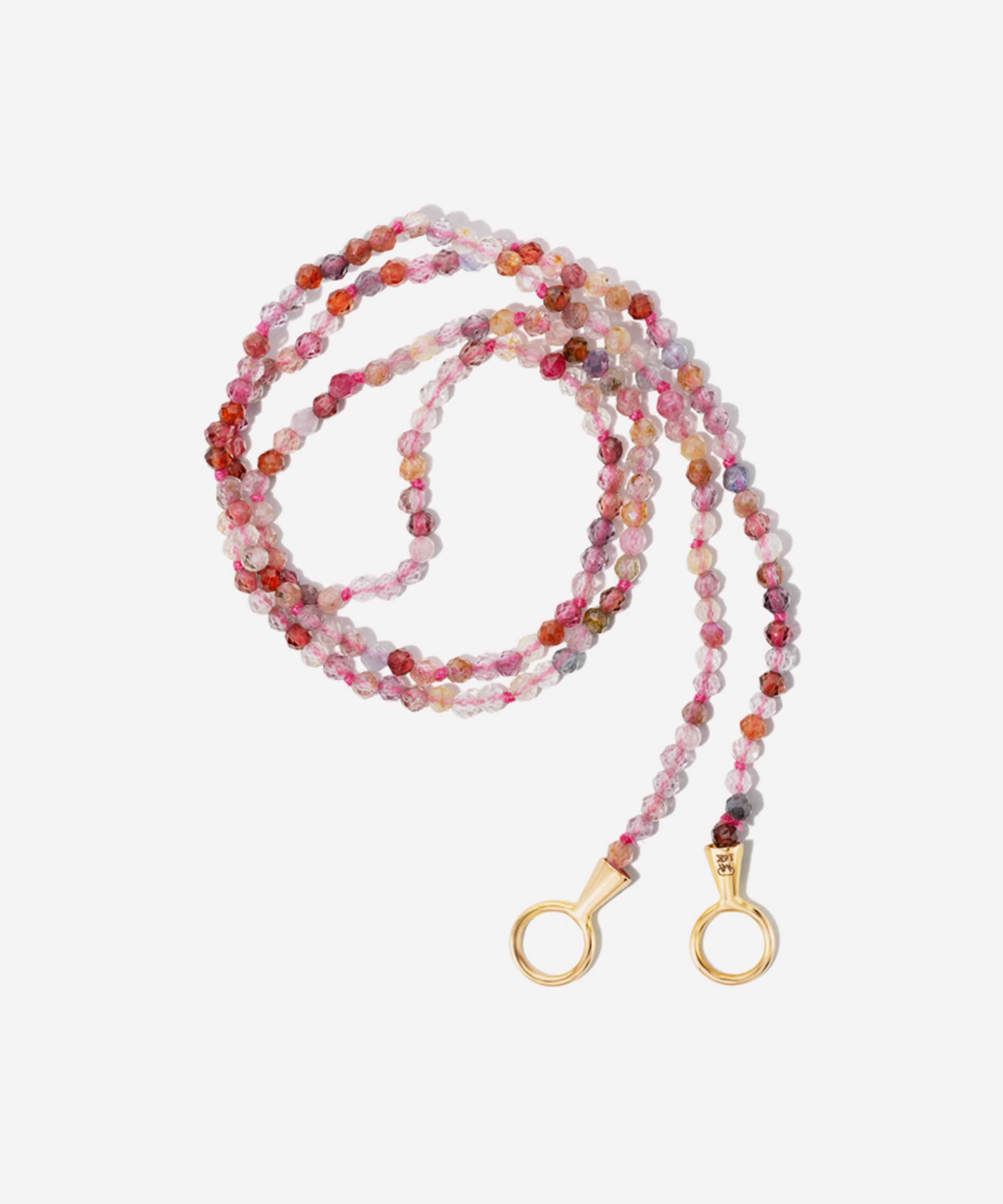 Marla Aaron 14ct Gold Itty Bitty Pink Spinel Necklace
