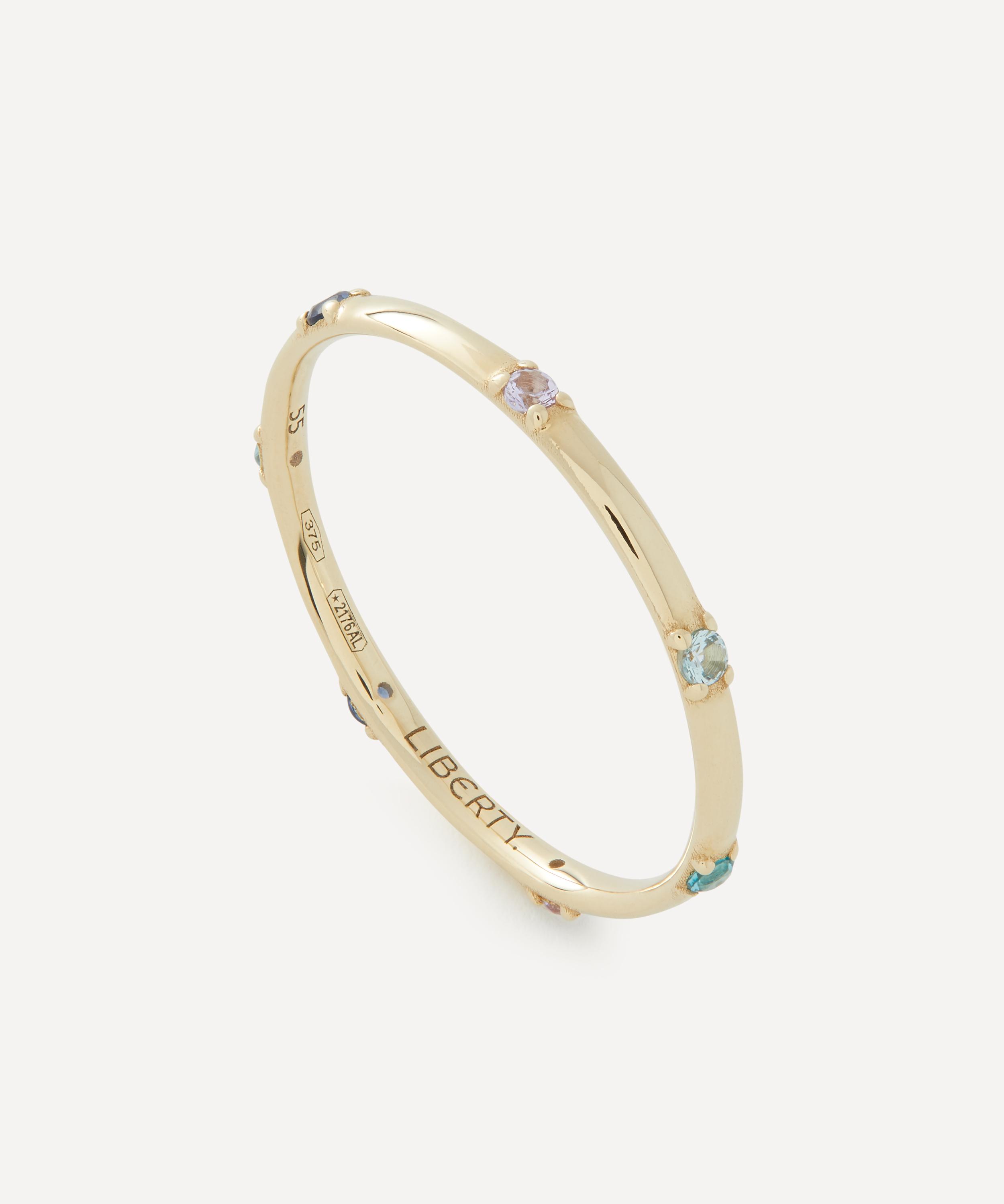 Liberty 9ct Gold Constellation Lab-grown Multicoloured Stone Ring