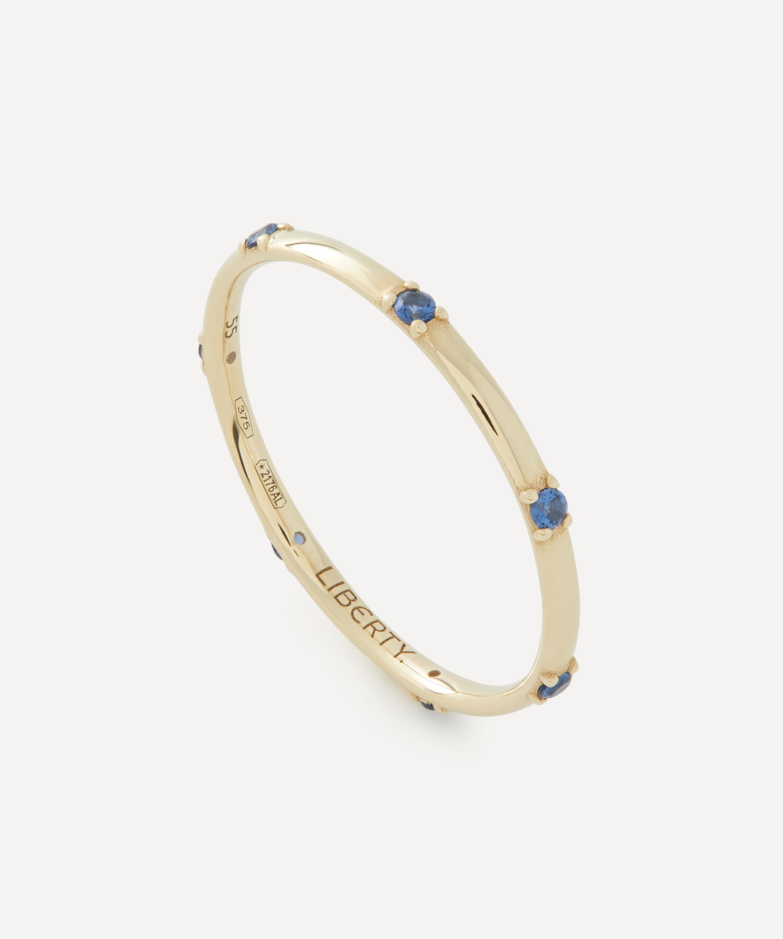 Liberty 9ct Gold Constellation Lab-grown Blue Sapphire Ring