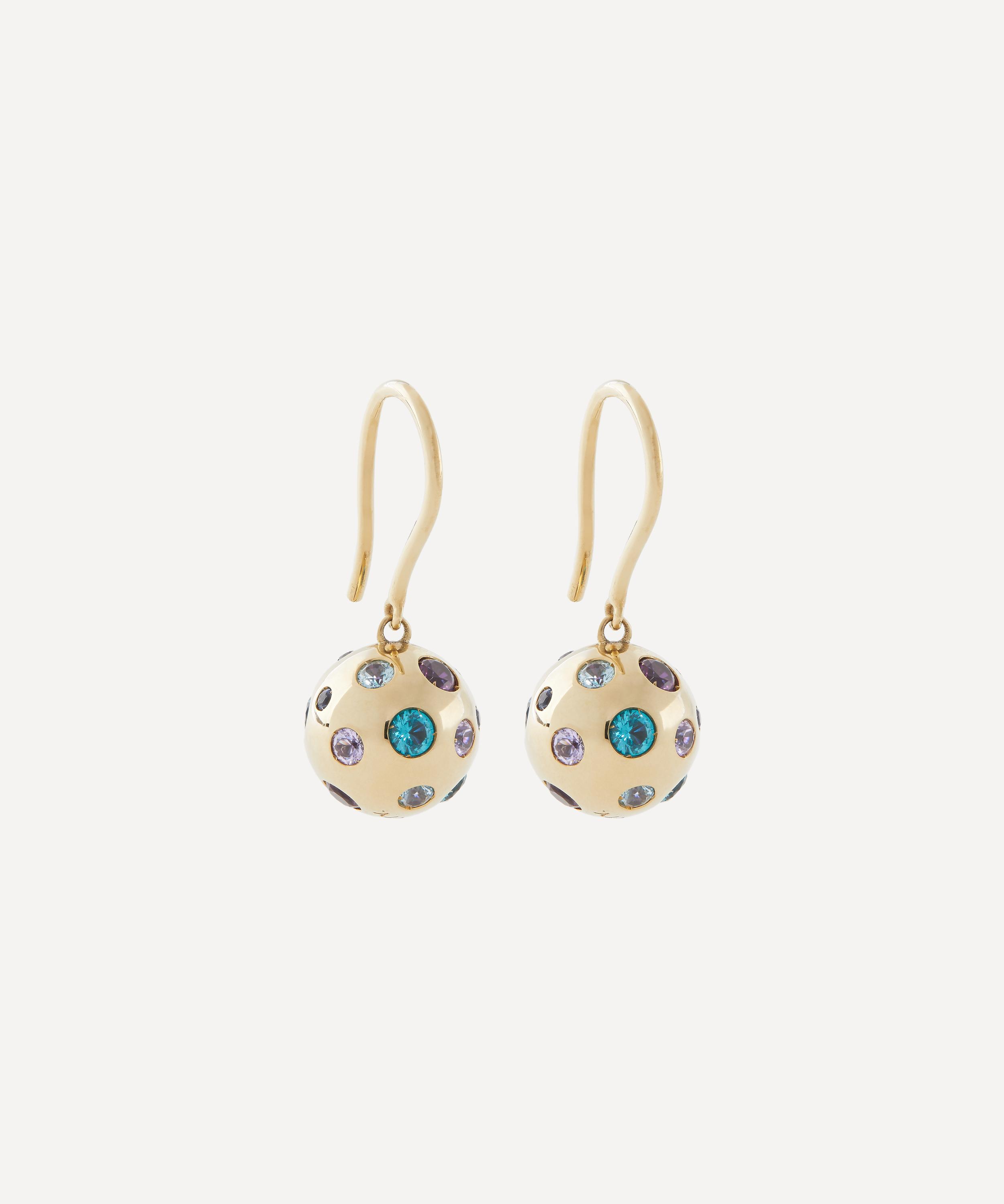 Liberty 9ct Gold Constellation Multicoloured Nanostone Drop Earrings