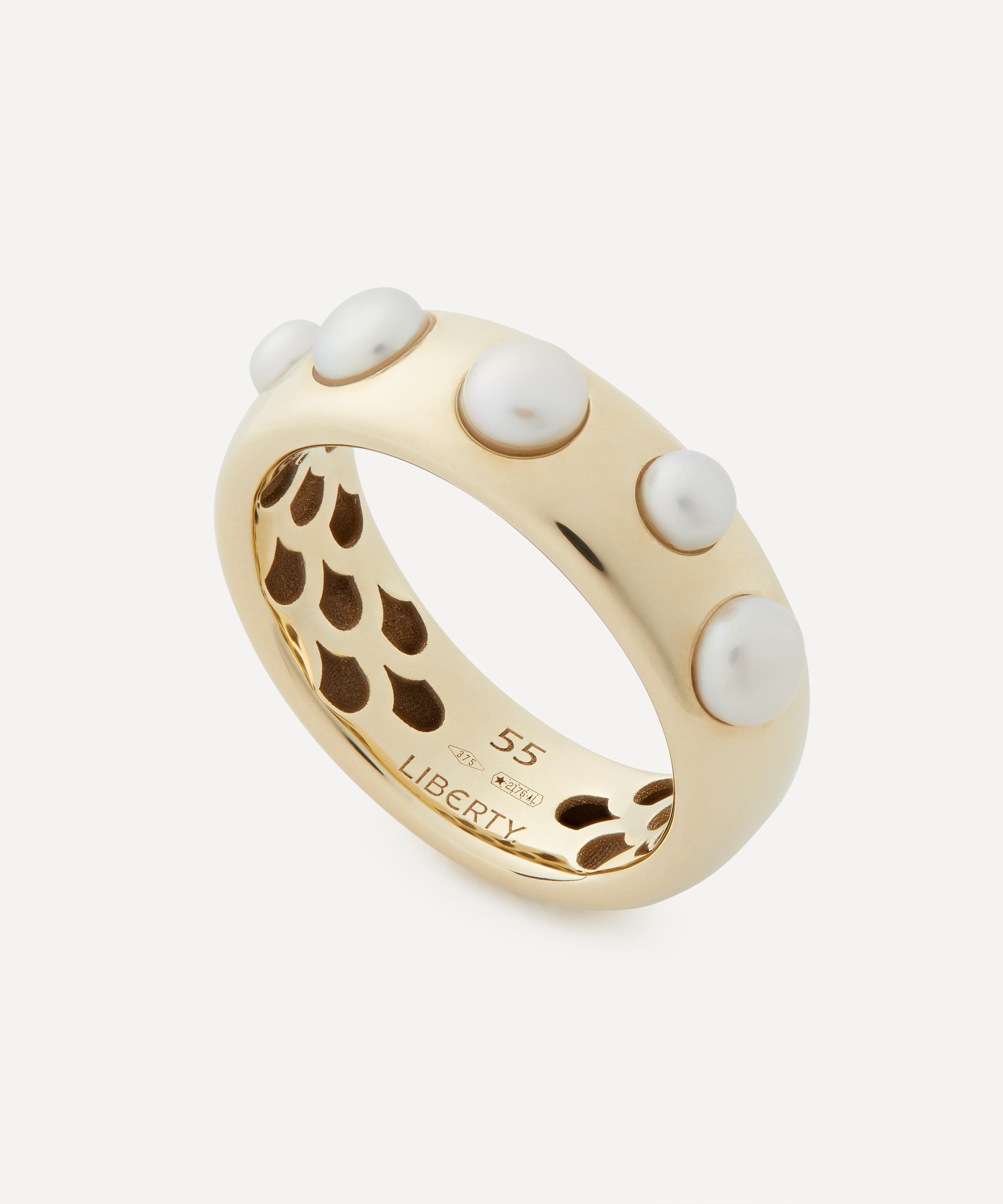 Liberty 9ct Gold Moon Shadow Medium Band Ring