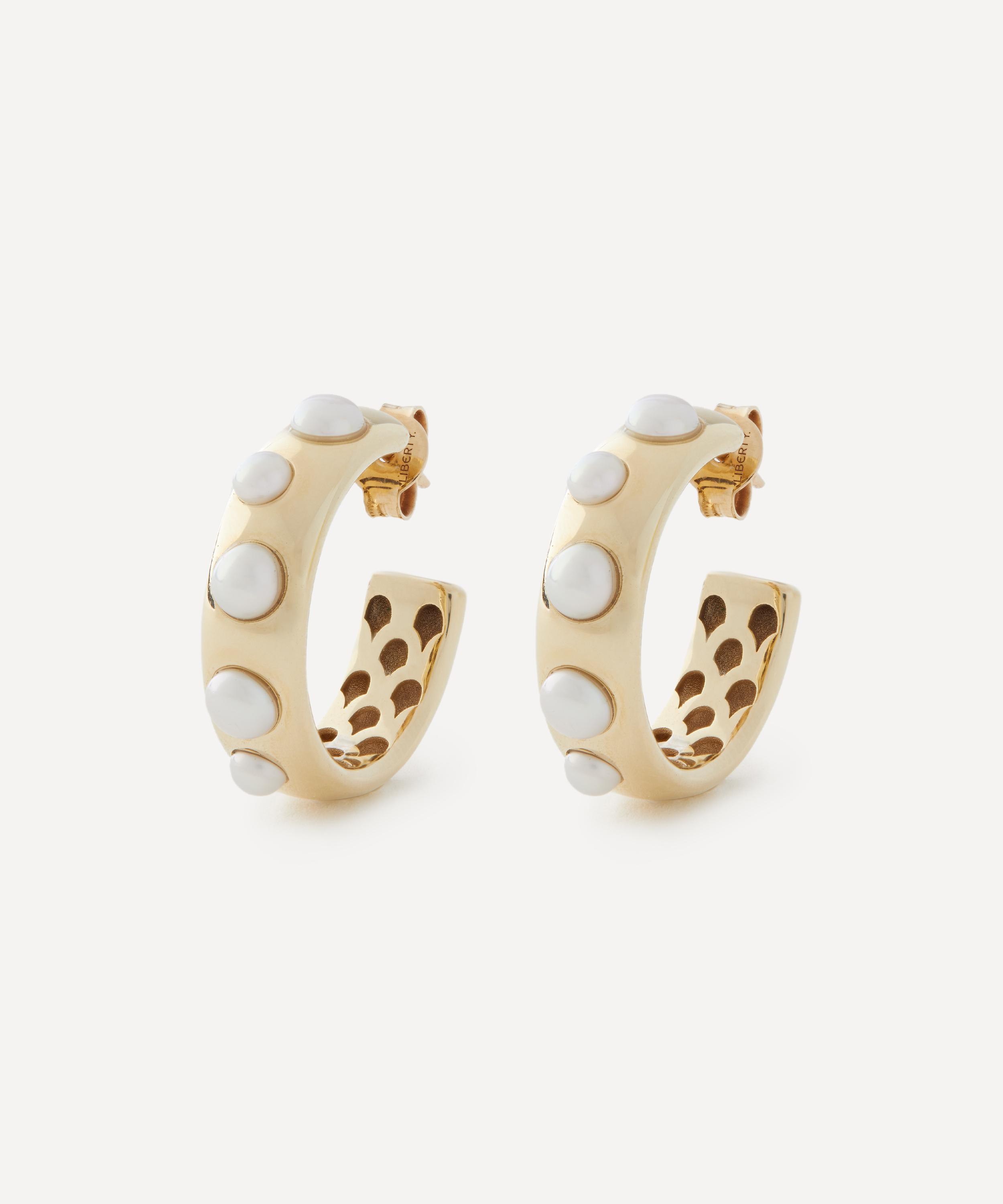 Liberty 9ct Gold Moon Shadow Creole Hoop Earrings